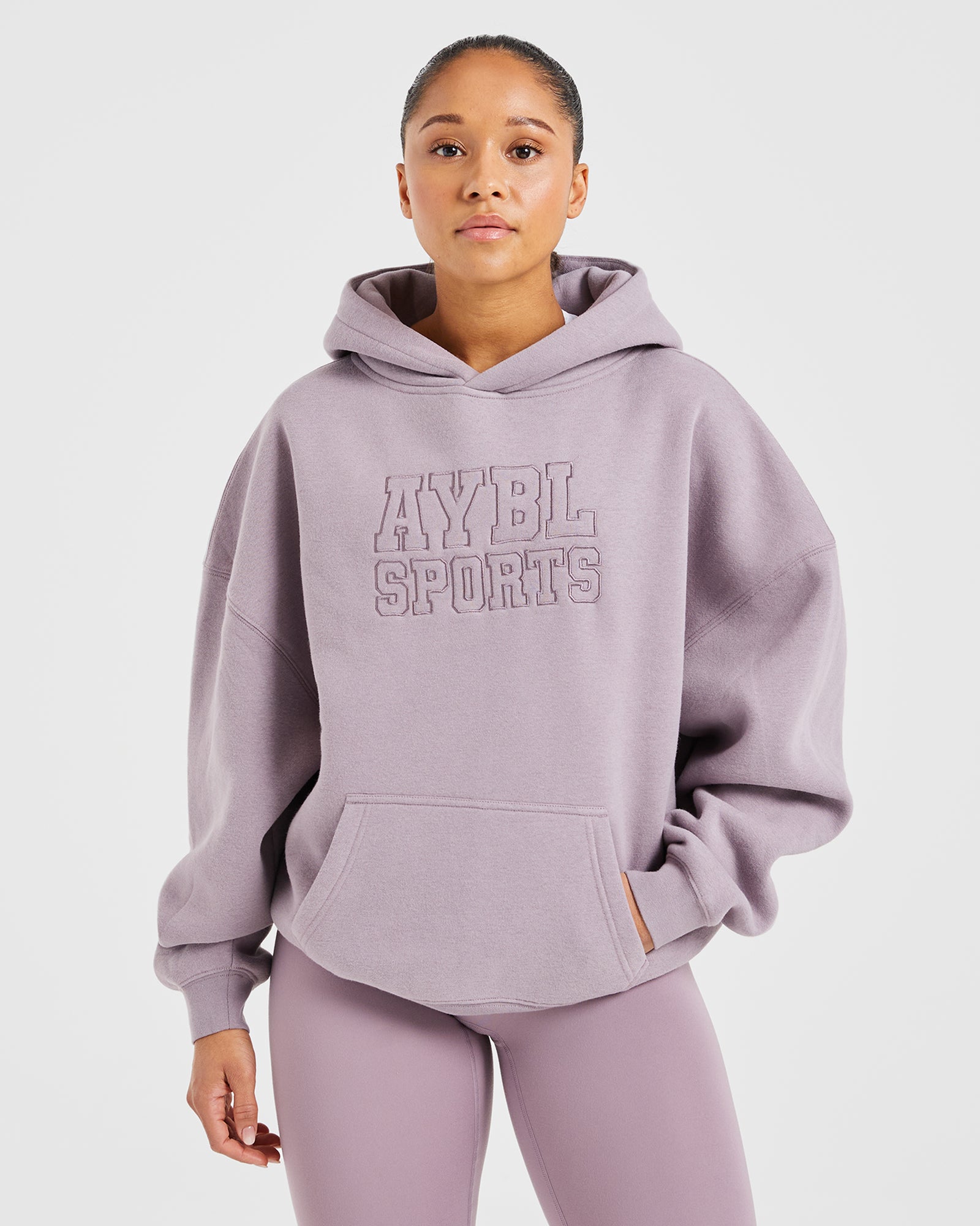 Sport Outline Oversized Hoodie - Mauve Purple