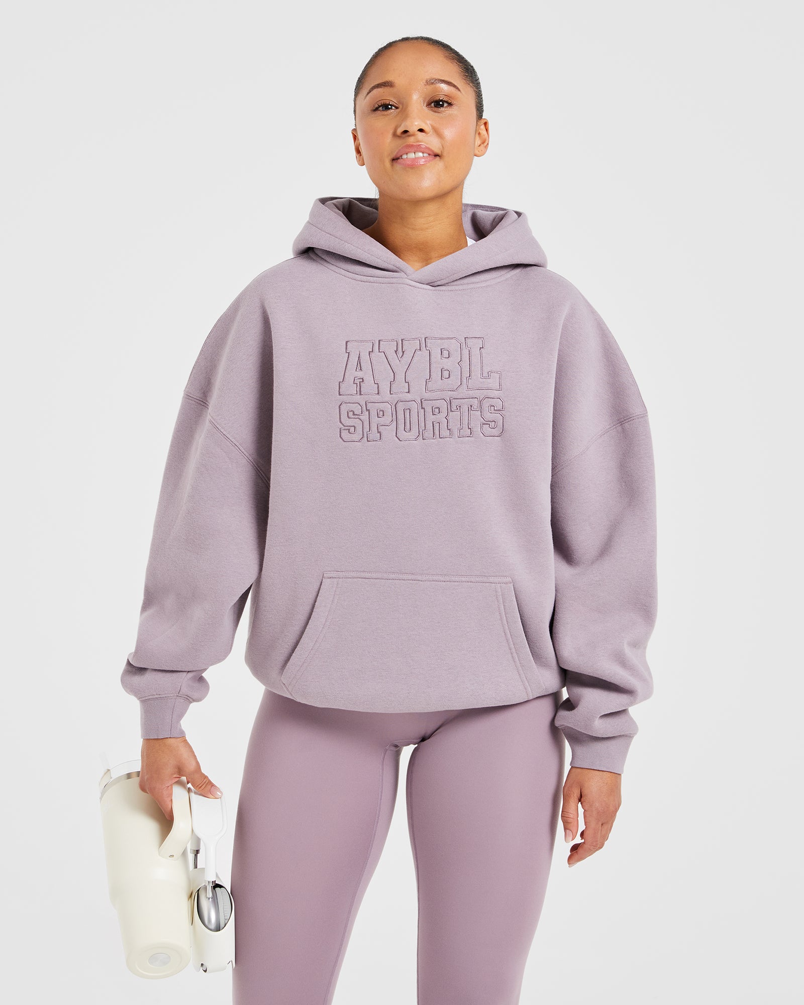 Sport Outline Oversized Hoodie - Mauve Purple