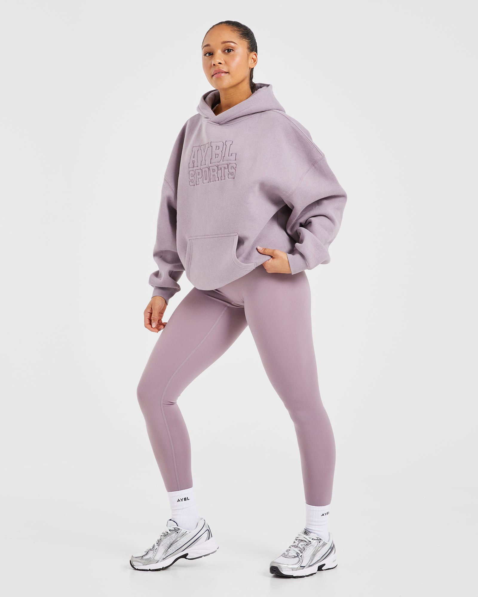 Sport Outline Oversized Hoodie - Mauve Purple