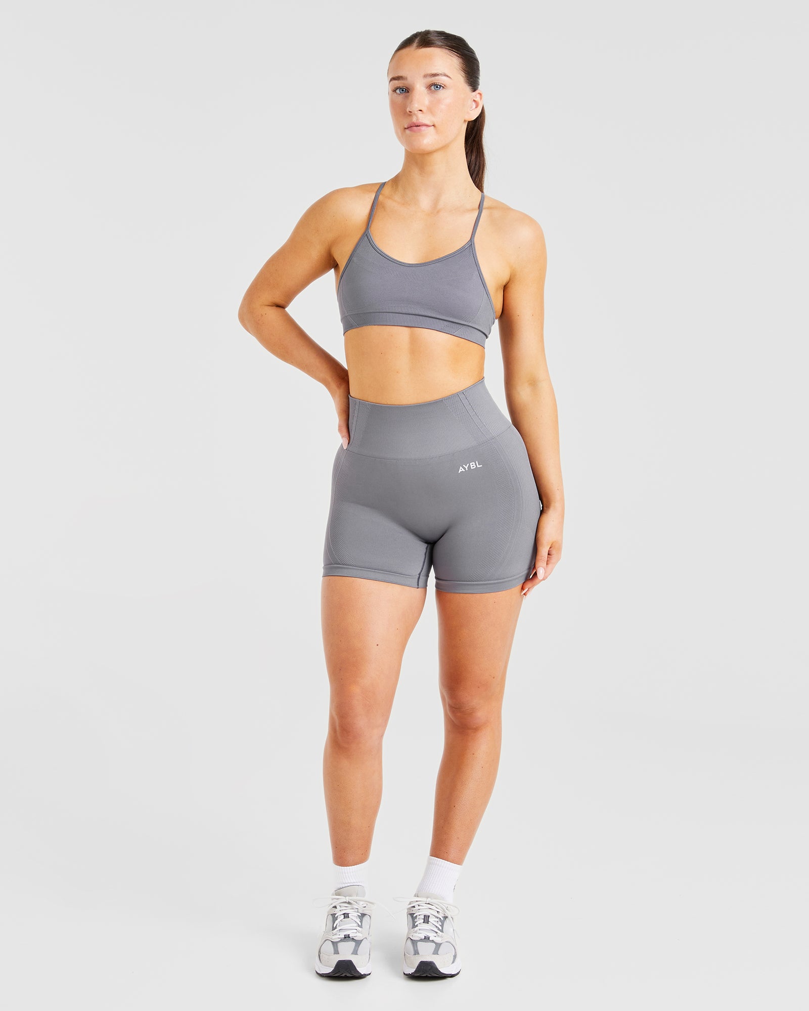 Balance V3 Seamless Strappy Sports Bra - Charcoal Grey