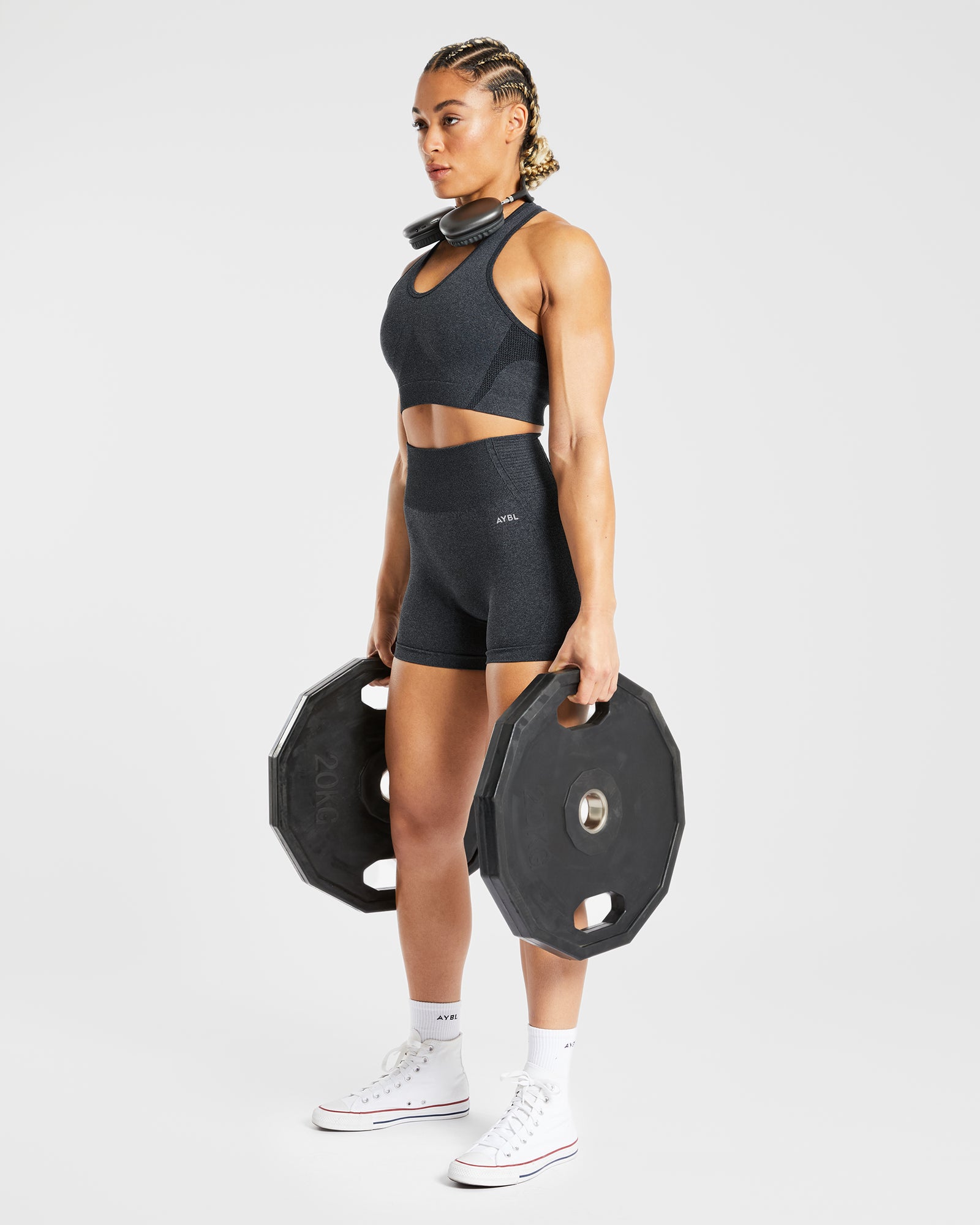 Balance V2 naadloze short - spikkelzwart