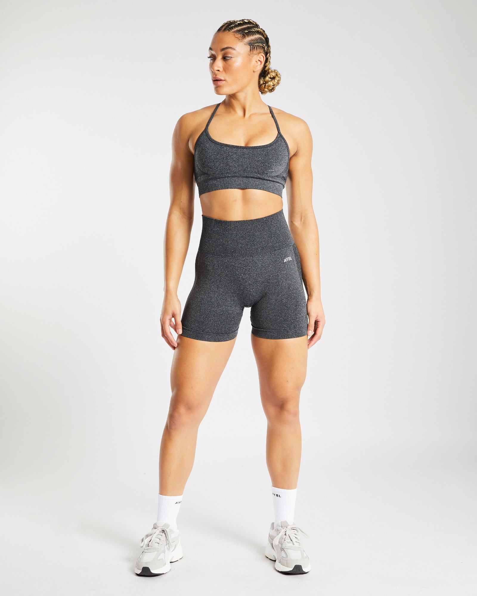 Empower Seamless Shorts - Black Marl - aybldev