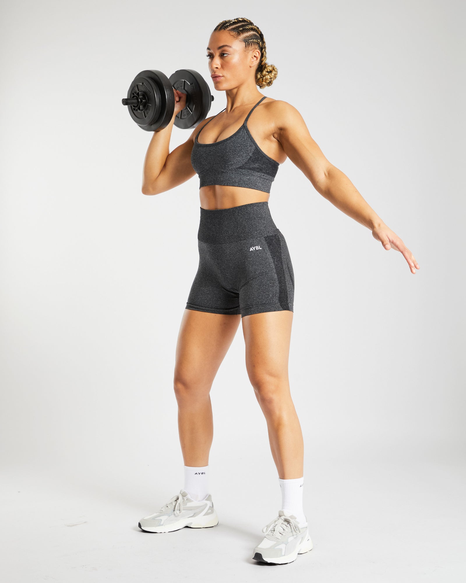 Empower Seamless Shorts - Black Marl - aybldev