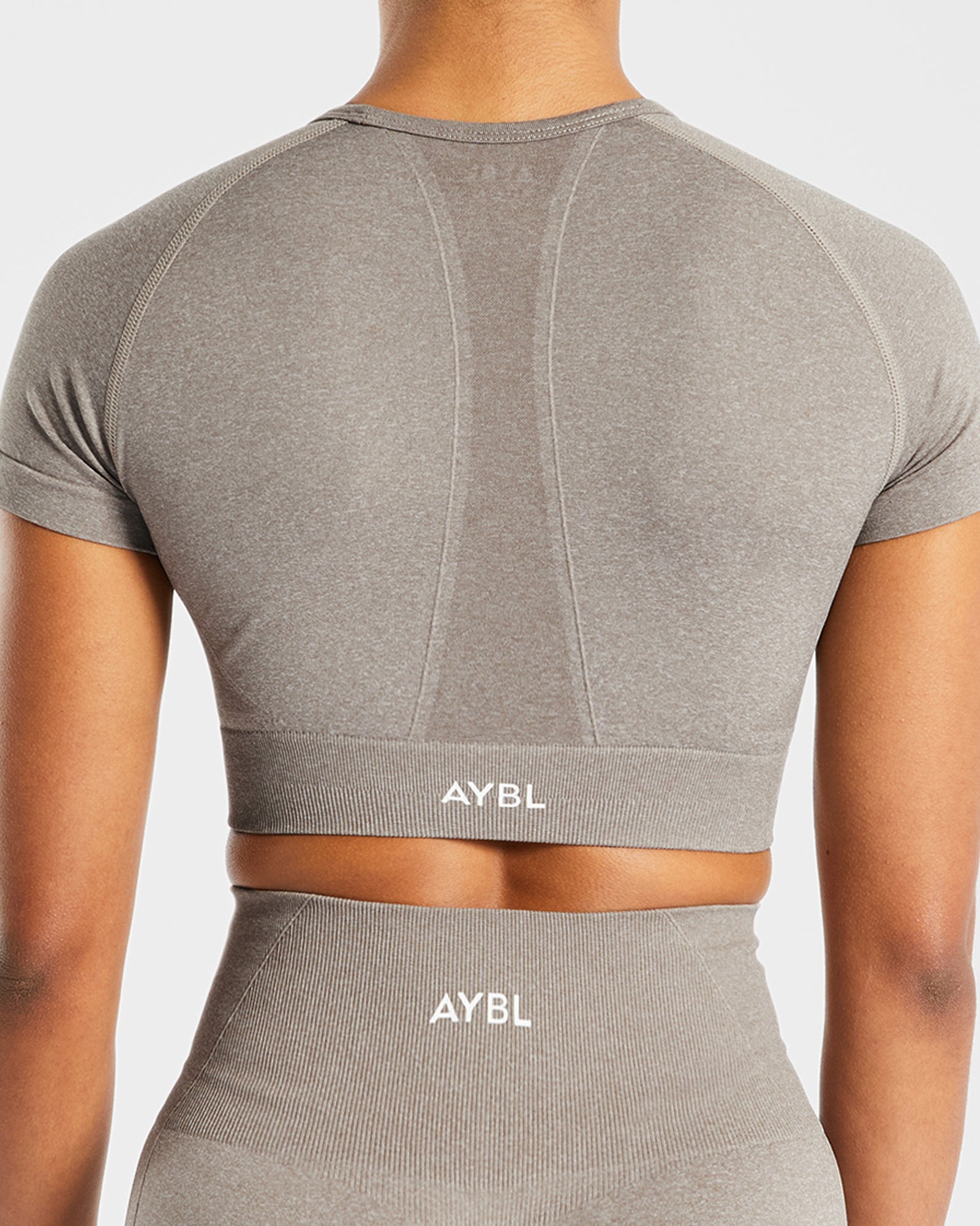 Empower Seamless Crop Top - Taupe Marl - aybldev