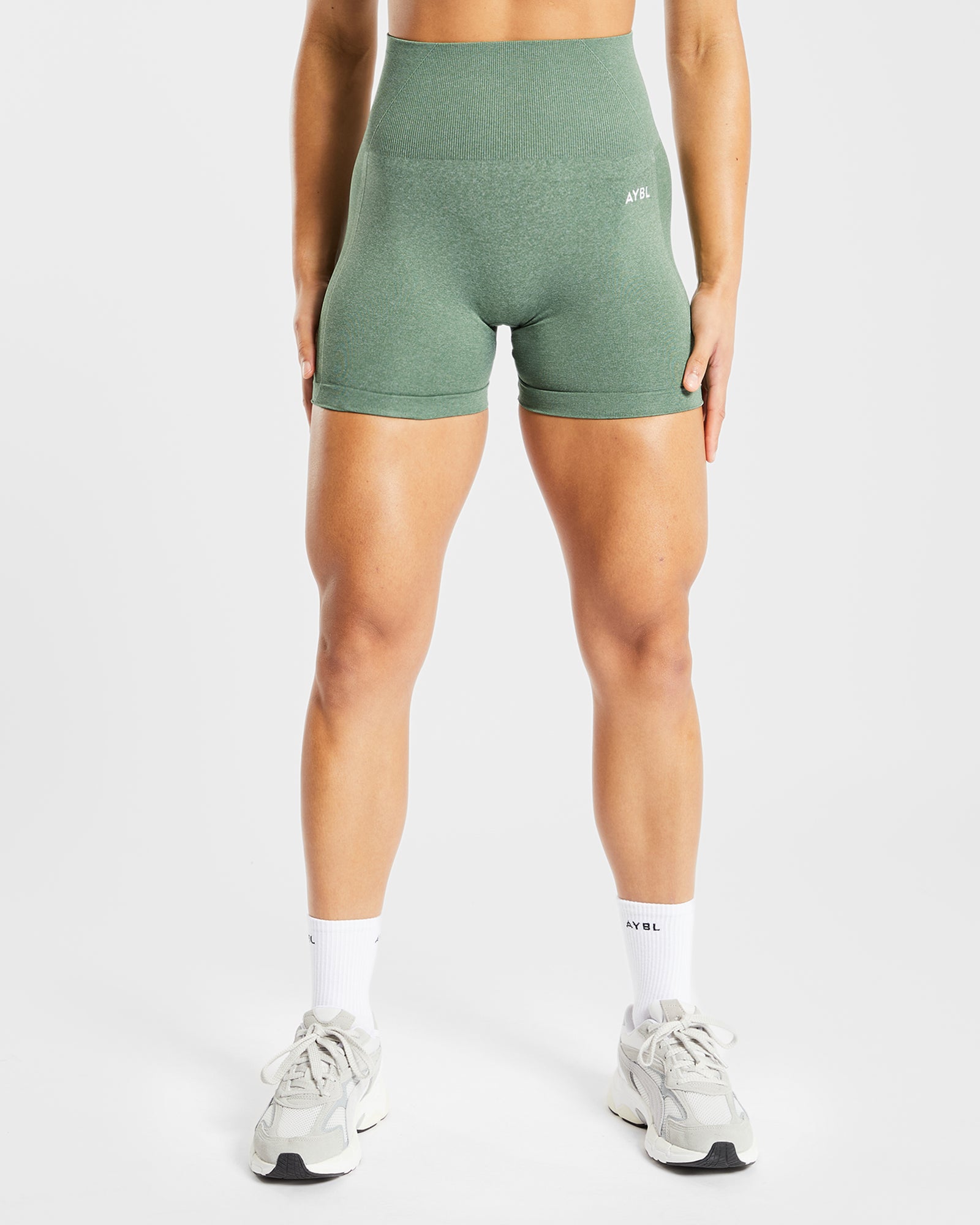 Empower Seamless Shorts - Olive Marl - aybldev
