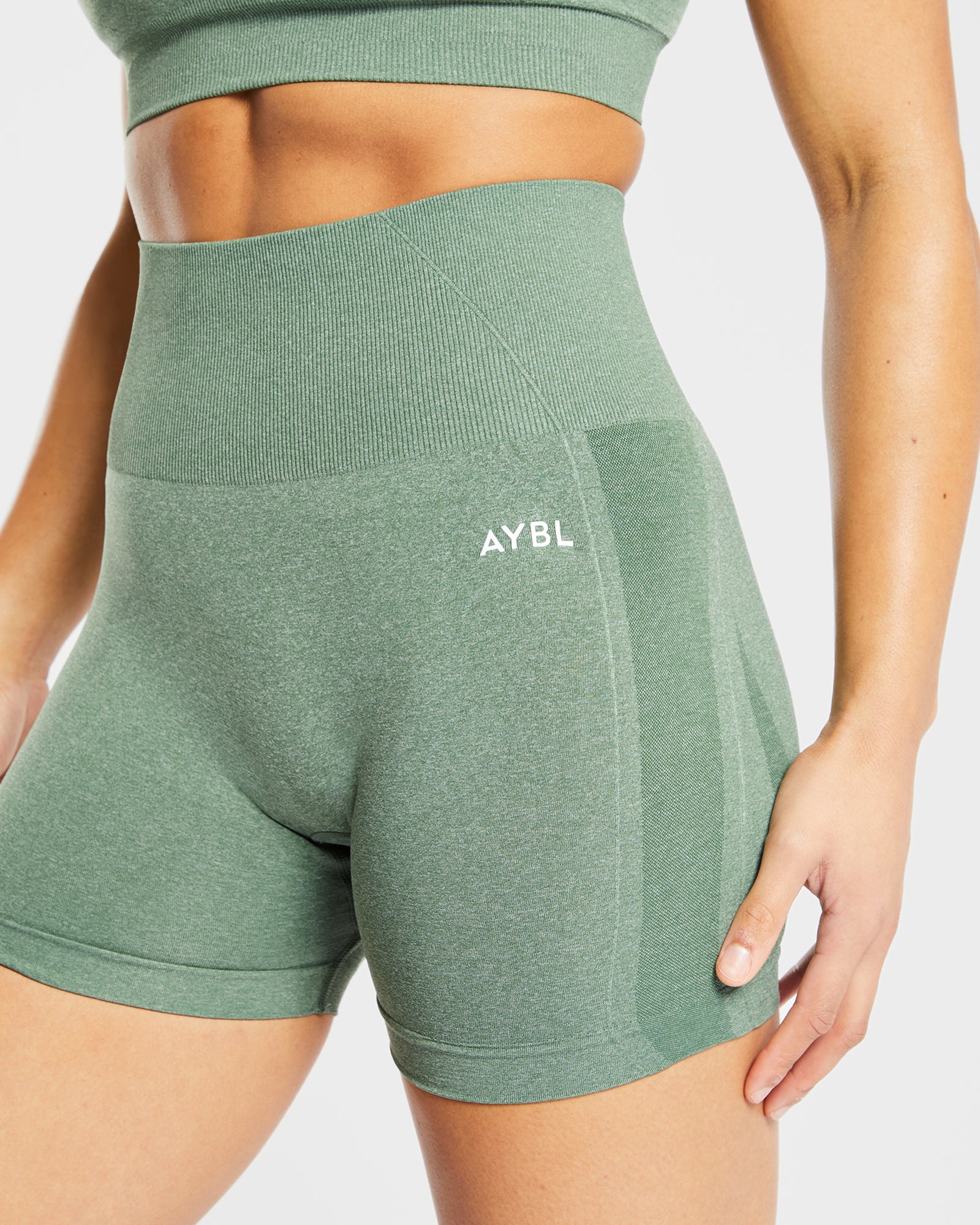 Empower Seamless Shorts - Olive Marl - aybldev