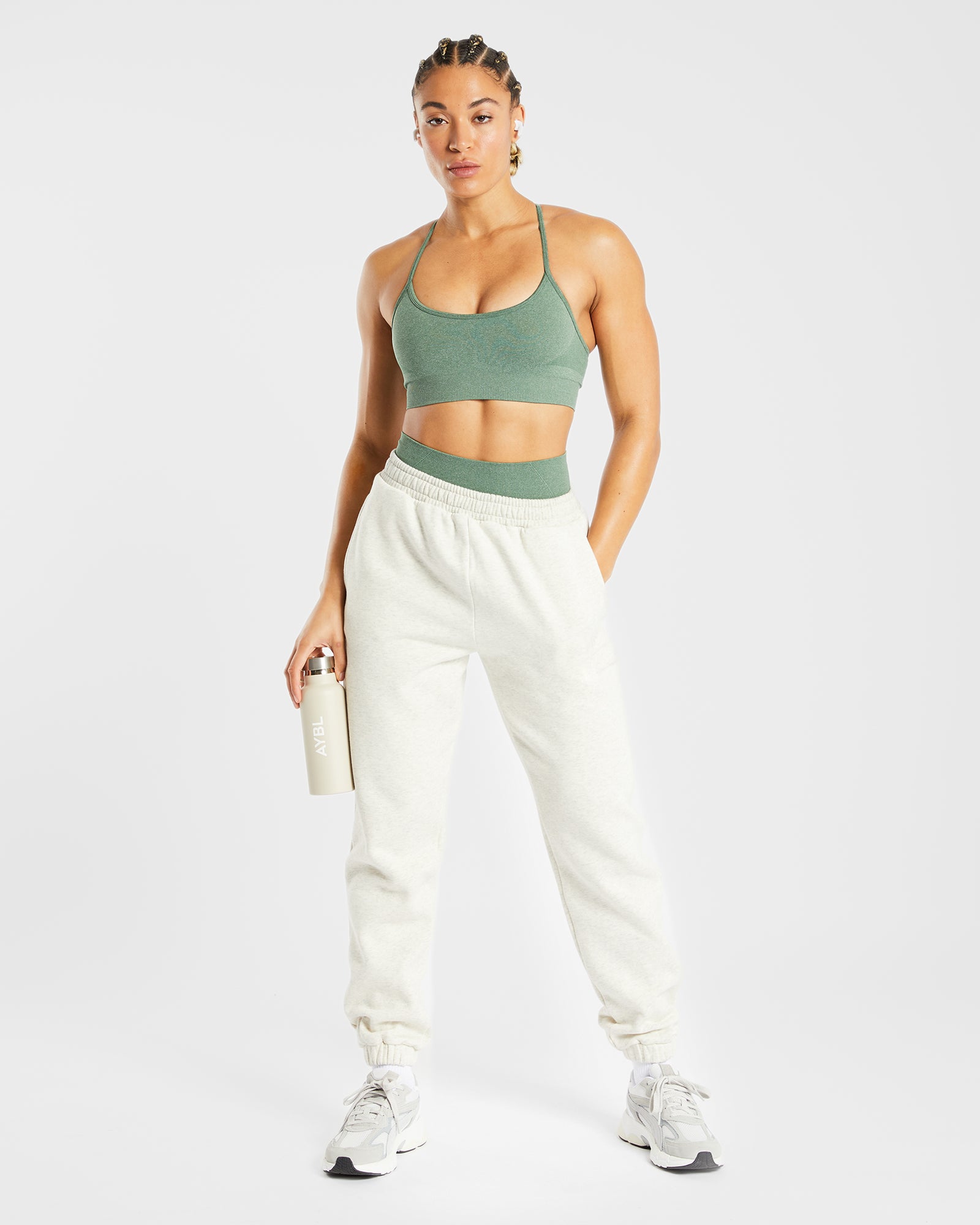 Empower Seamless Sports Bra - Olive Marl - aybldev