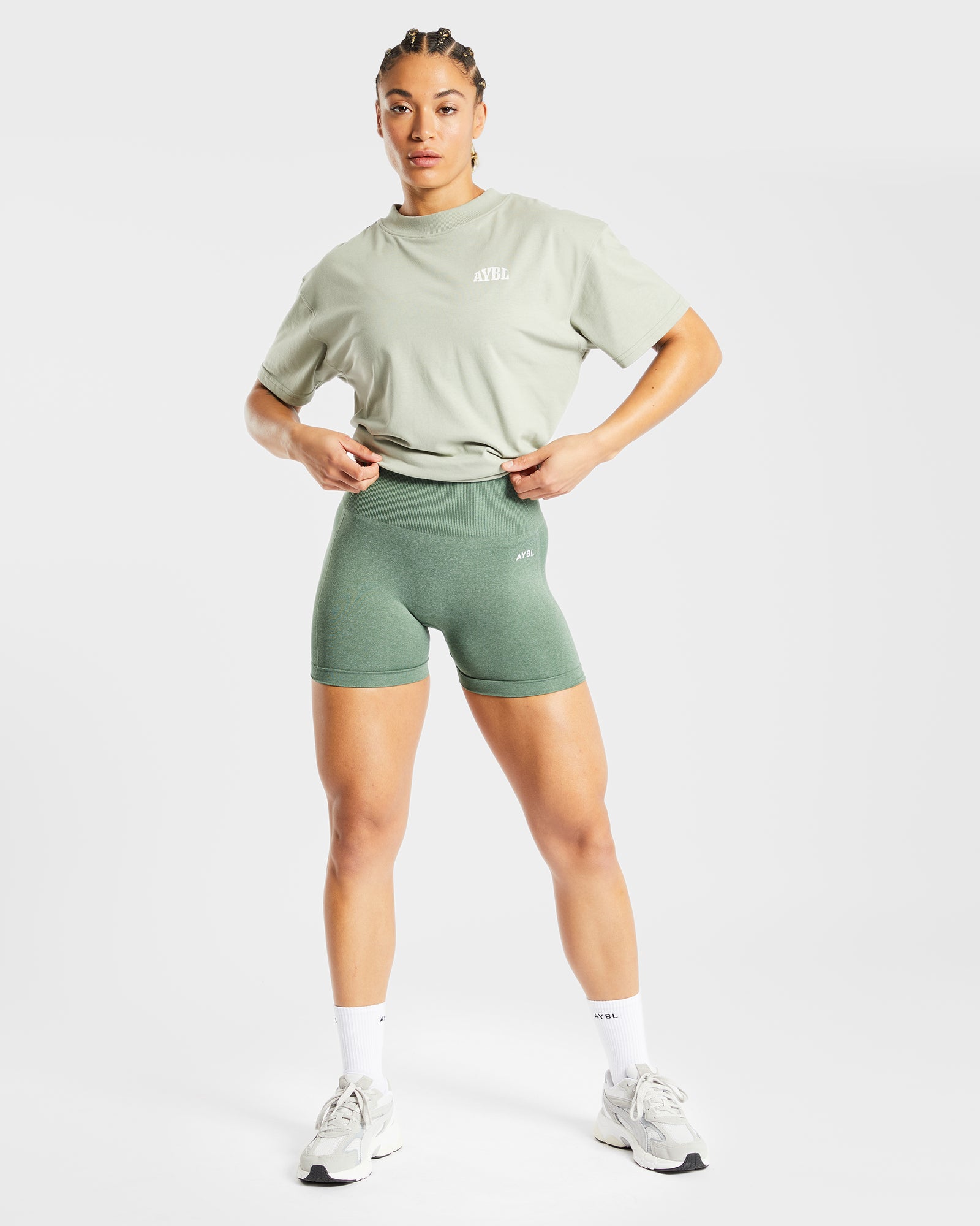 Empower Seamless Shorts - Olive Marl - aybldev