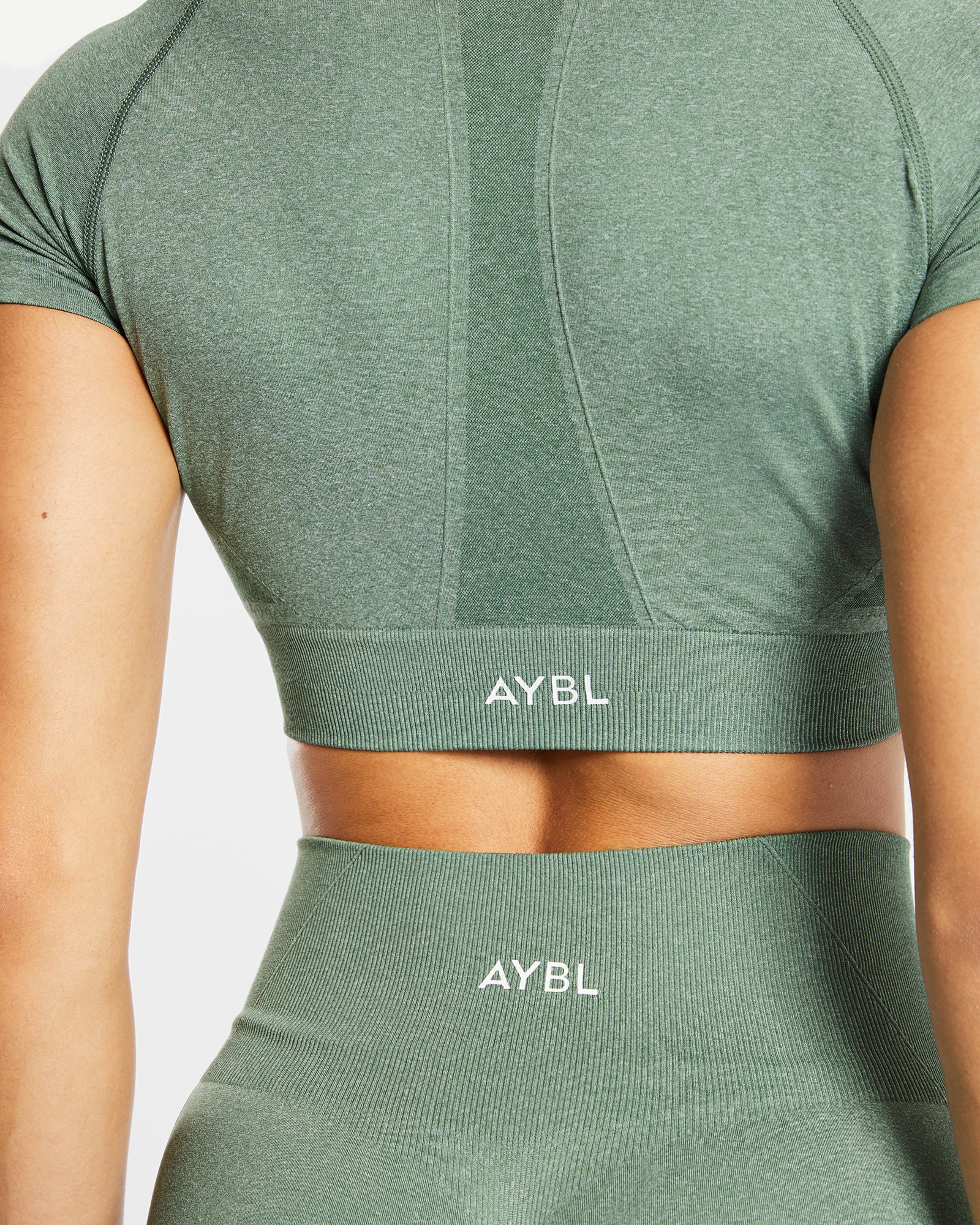 Empower Seamless Crop Top - Olive Marl - aybldev