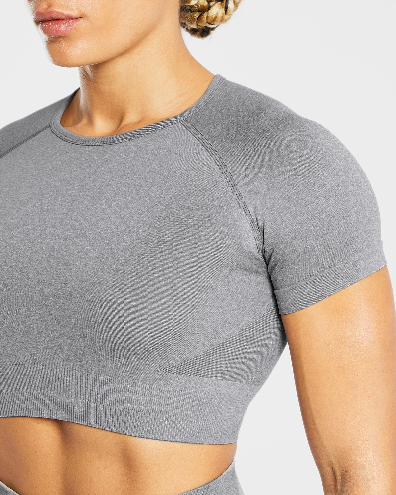 Empower Seamless Crop Top - Grey Marl - aybldev