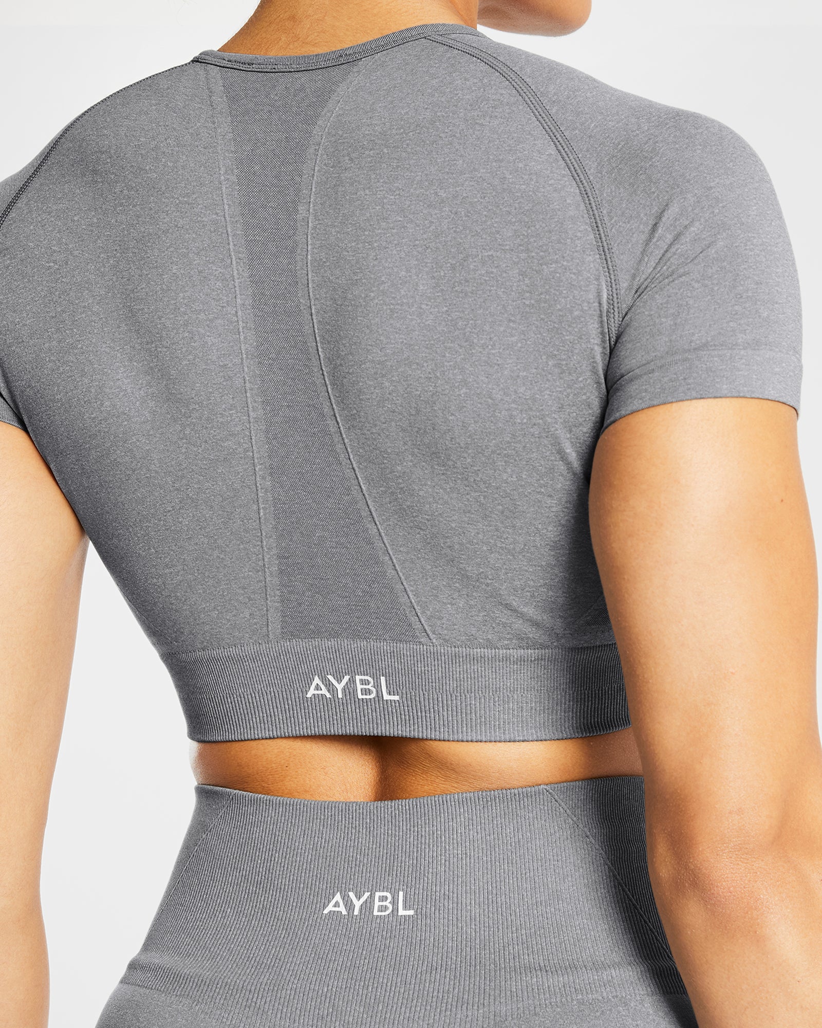 Empower Seamless Crop Top - Grey Marl - aybldev