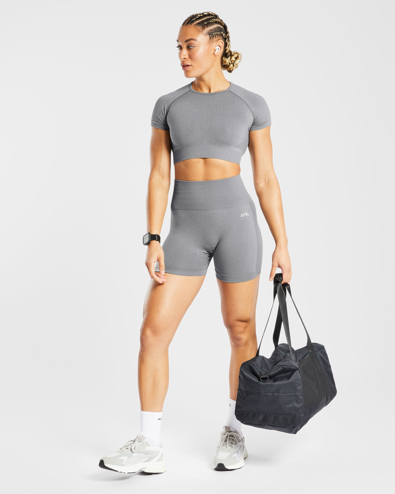 Empower Seamless Shorts - Grey Marl - aybldev