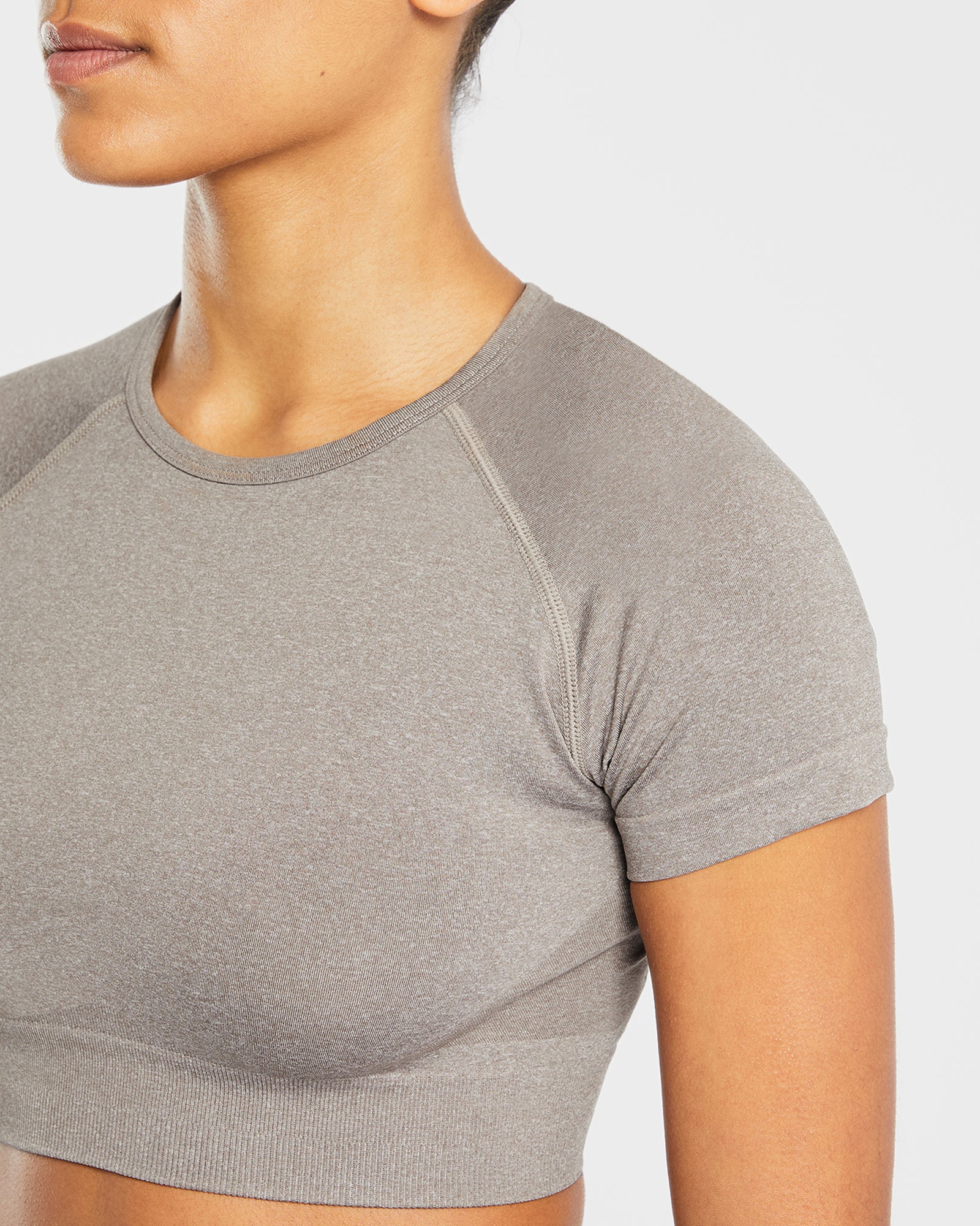 Empower Seamless Crop Top - Taupe Marl - aybldev