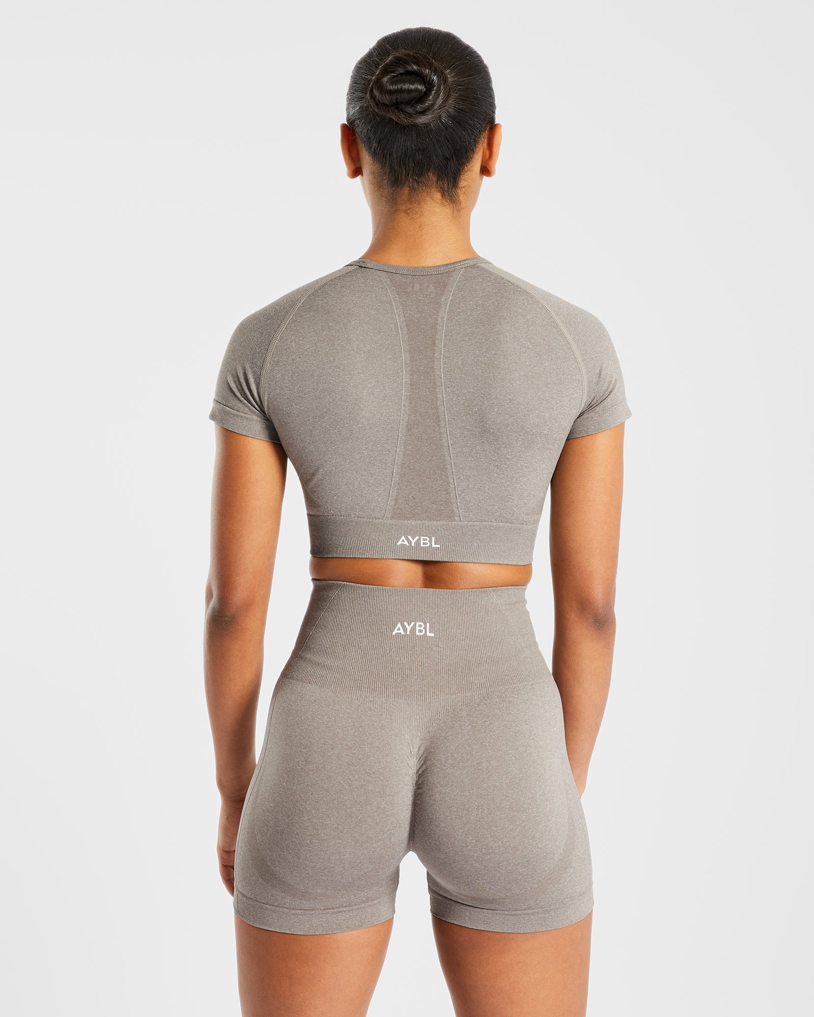Empower Seamless Crop Top - Taupe Marl - aybldev