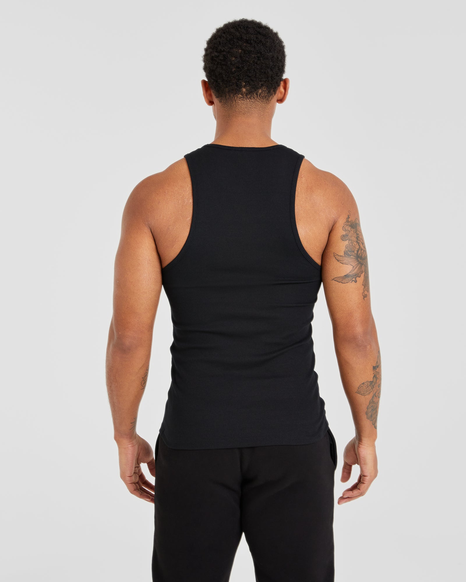 Muscle Ribbed Tank - Black