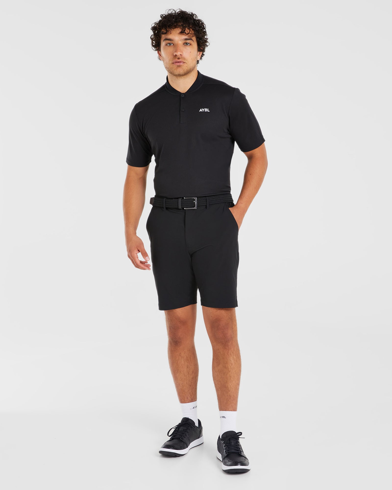 Performance Collarless Polo - Black