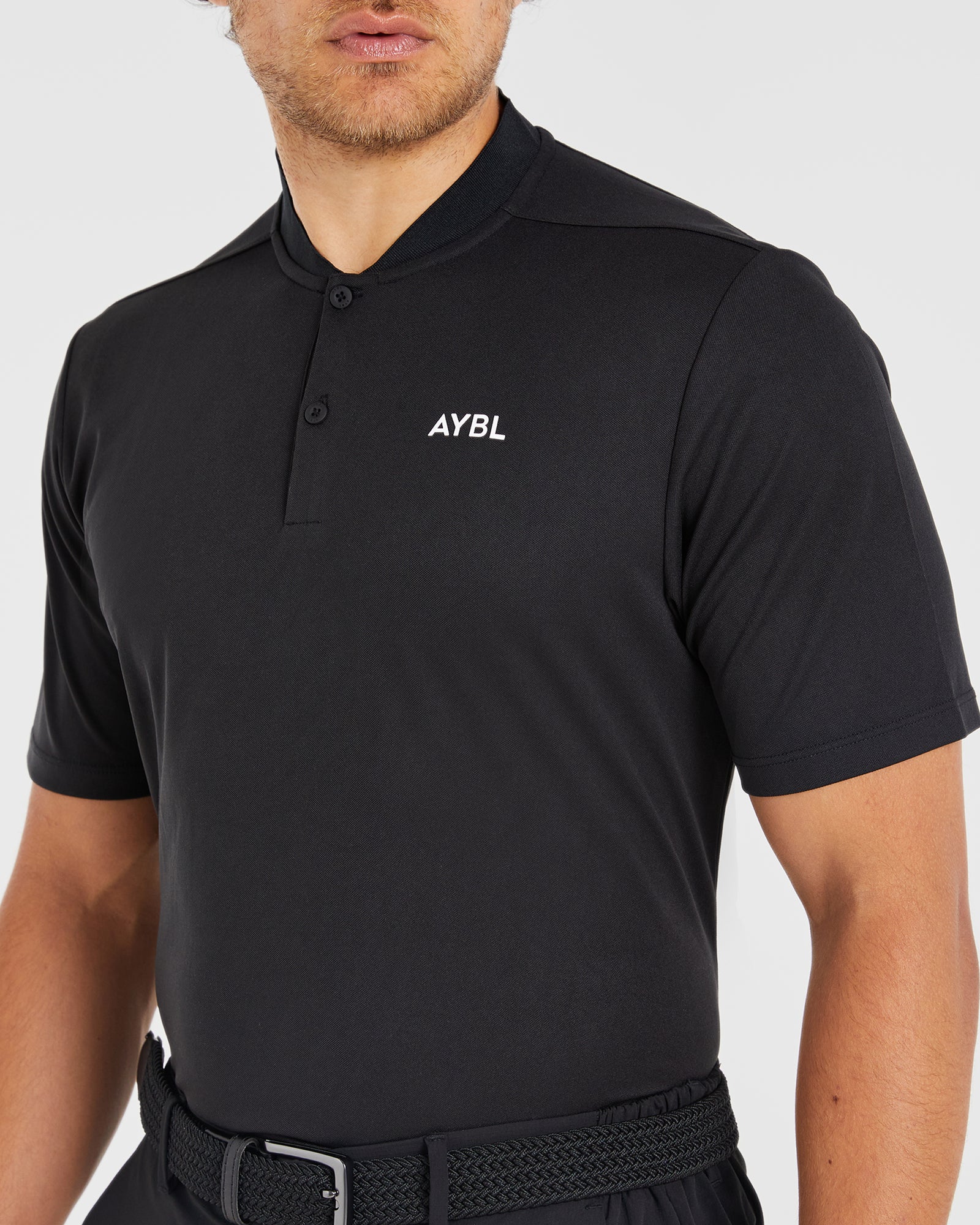 Performance Collarless Polo - Black