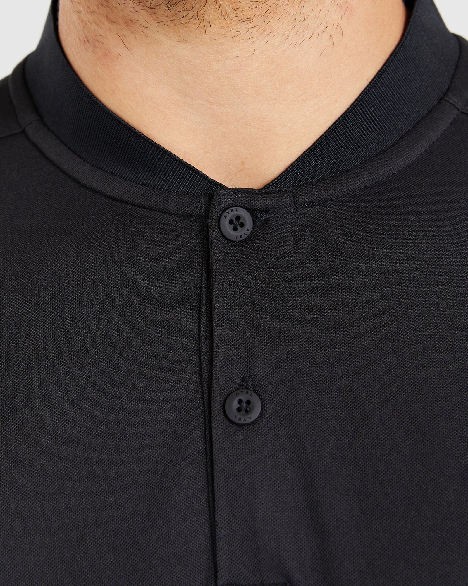Performance Collarless Polo - Black