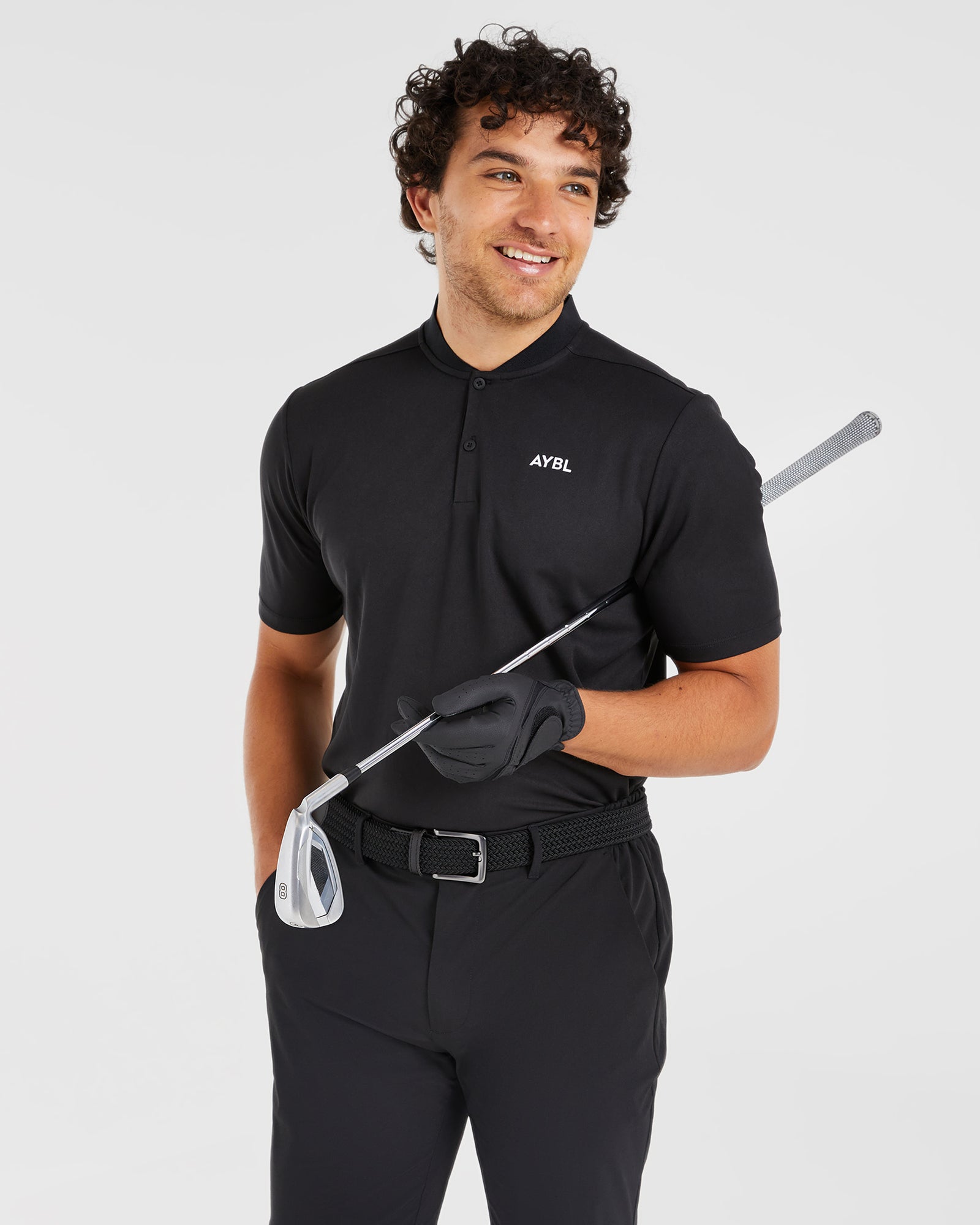 Performance Collarless Polo - Black