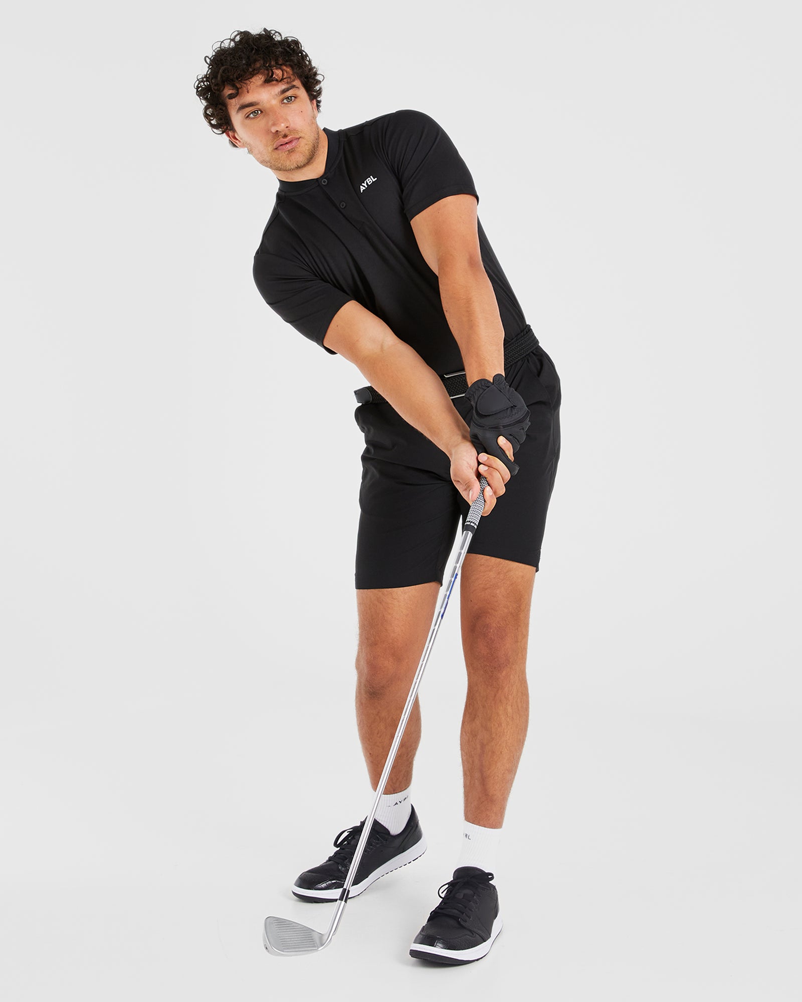 Performance Collarless Polo - Black
