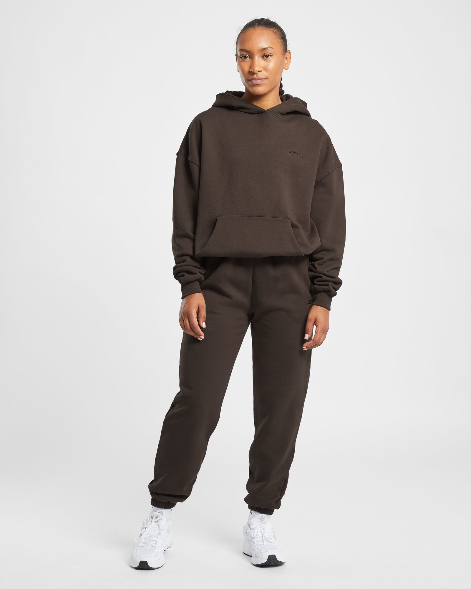 Premium übergroßer Kapuzenpullover – Kaffeebraun