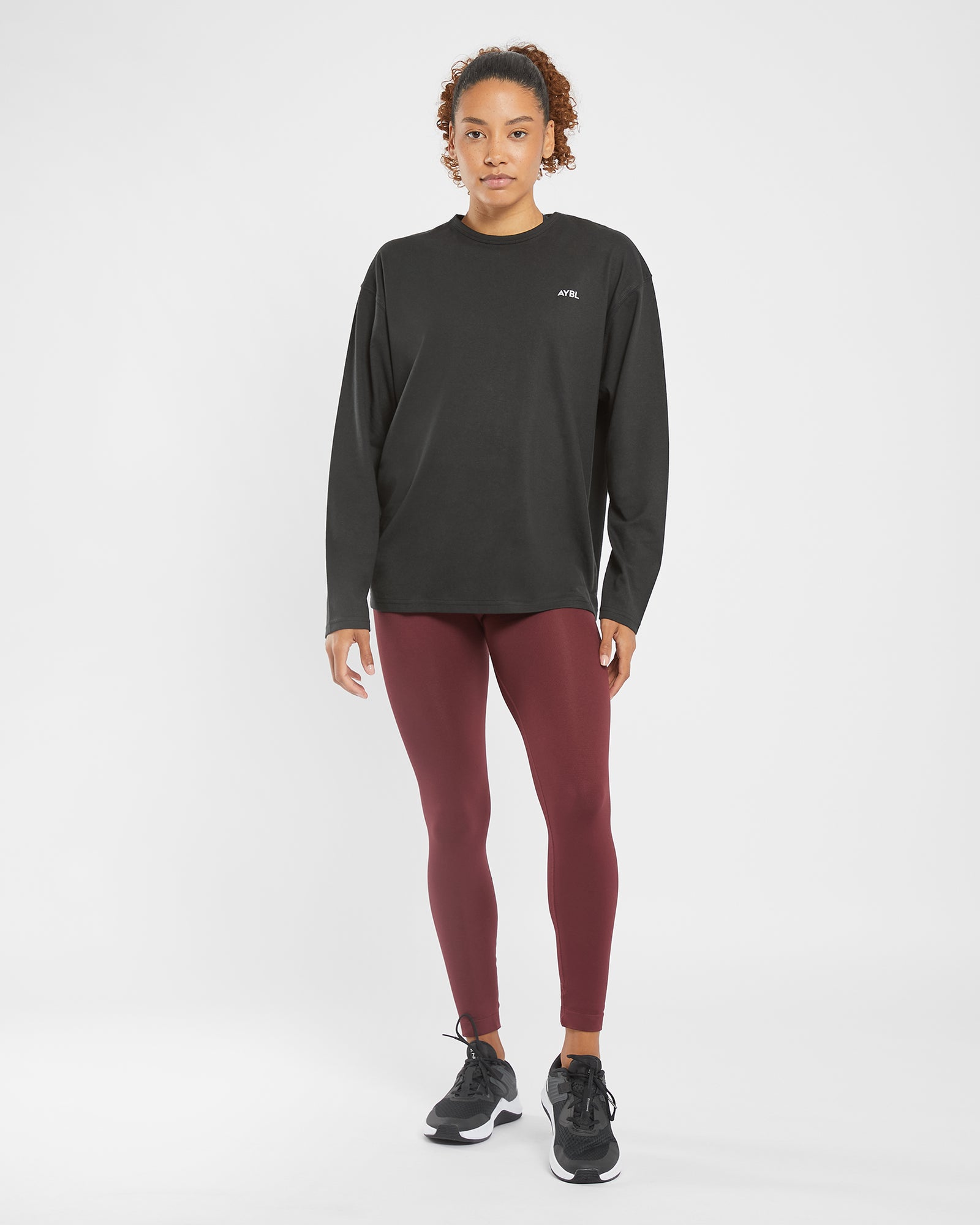 Essential Oversized Long Sleeve T Shirt - Black