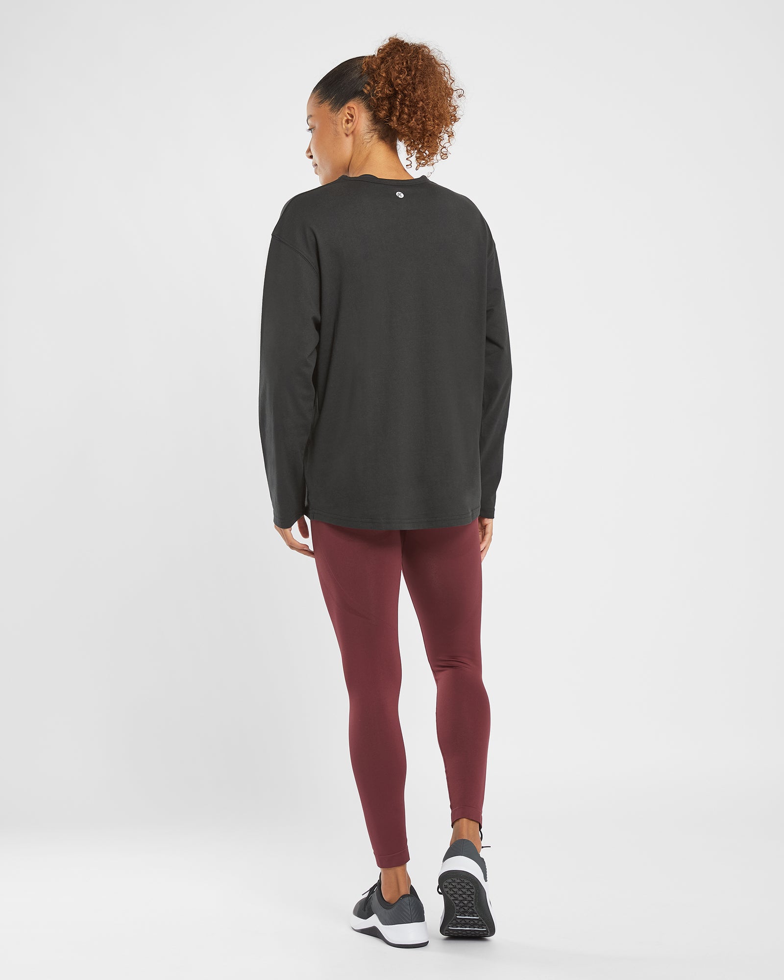 Essential Oversized Long Sleeve T Shirt - Black