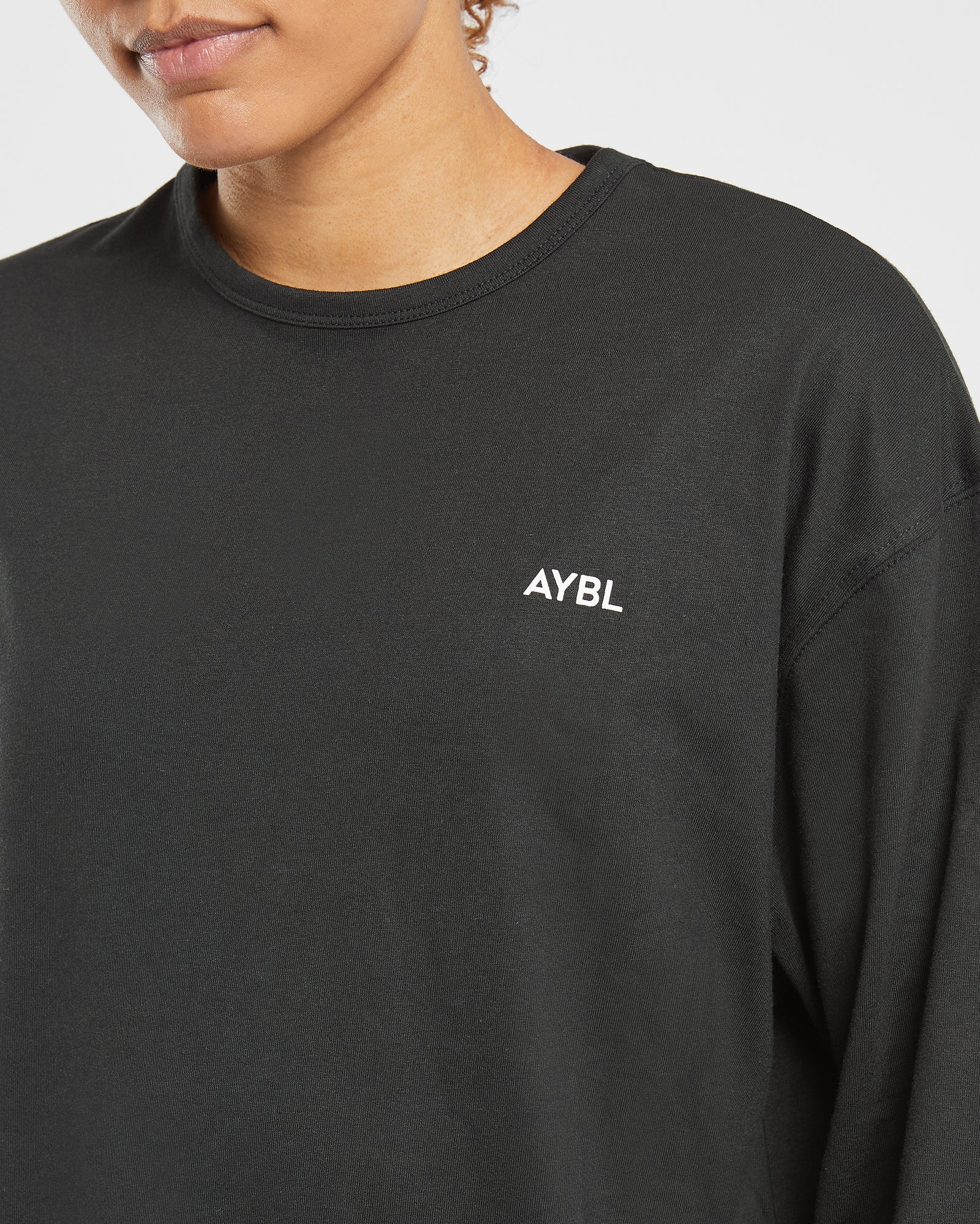 Essential Oversized Long Sleeve T Shirt - Black