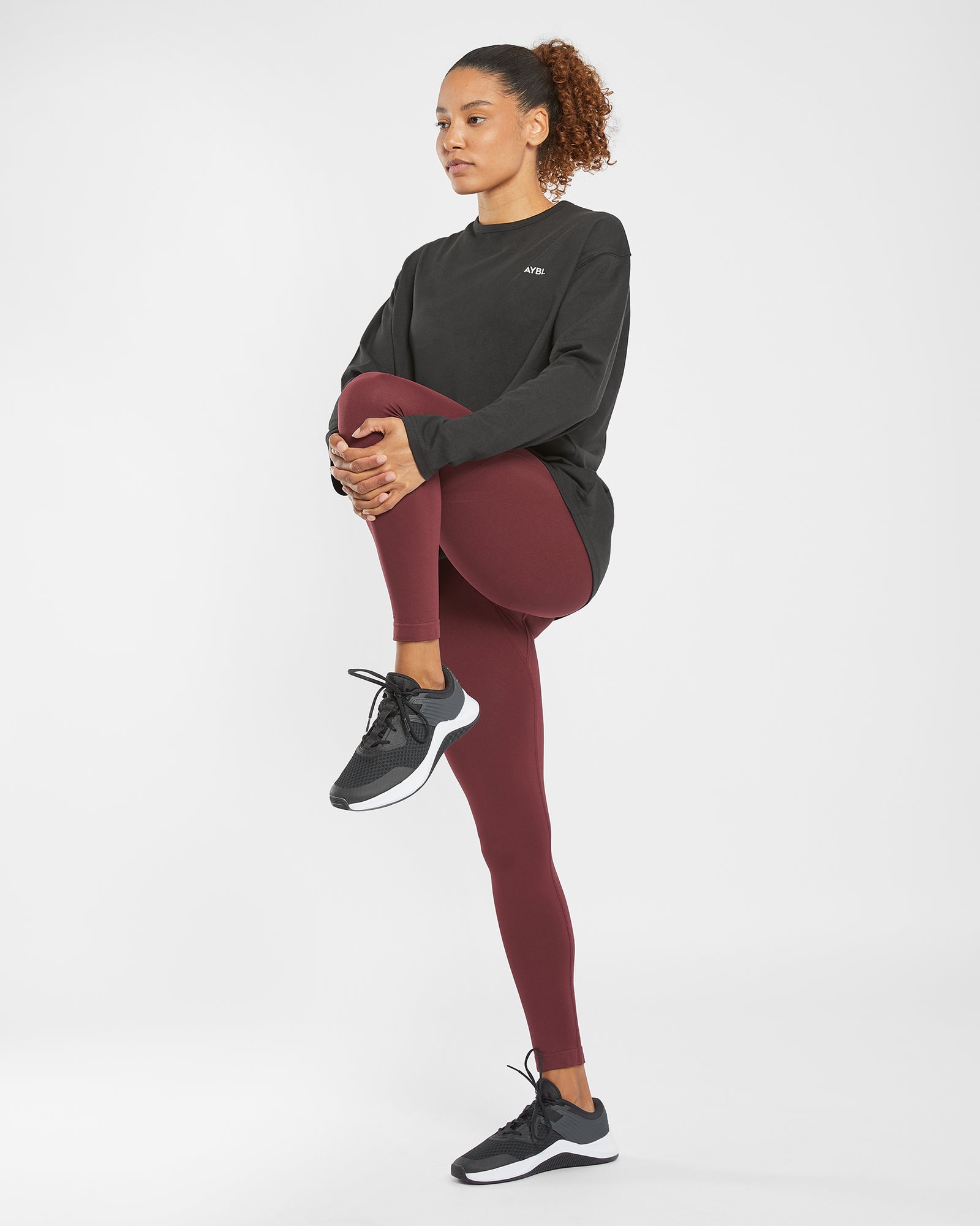 Essential Oversized Long Sleeve T Shirt - Black