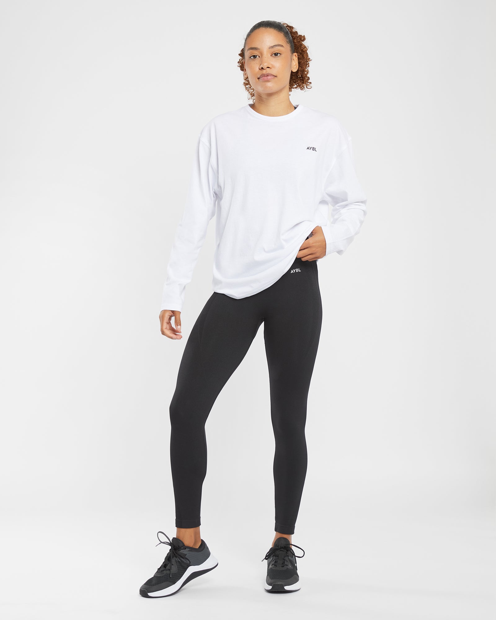 Essential Oversized Long Sleeve T Shirt - White