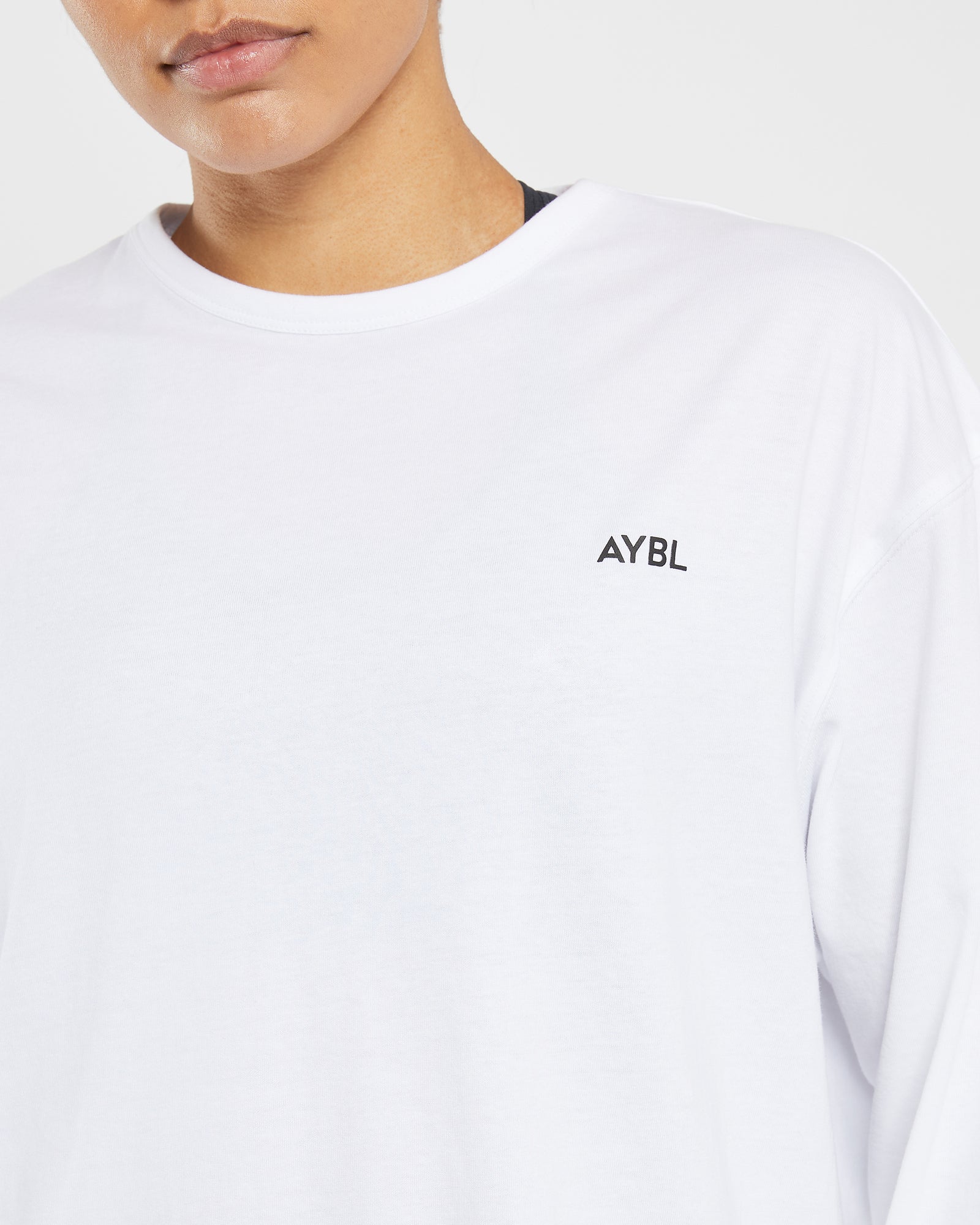 Essential Oversized Long Sleeve T Shirt - White