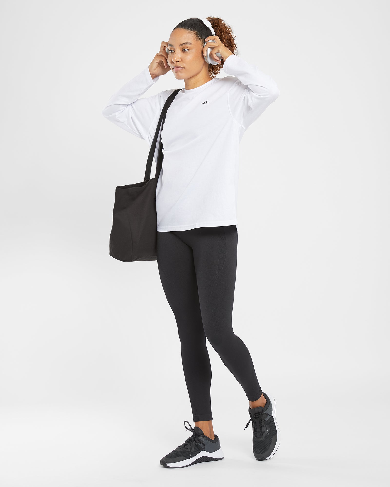 Essential Oversized Long Sleeve T Shirt - White