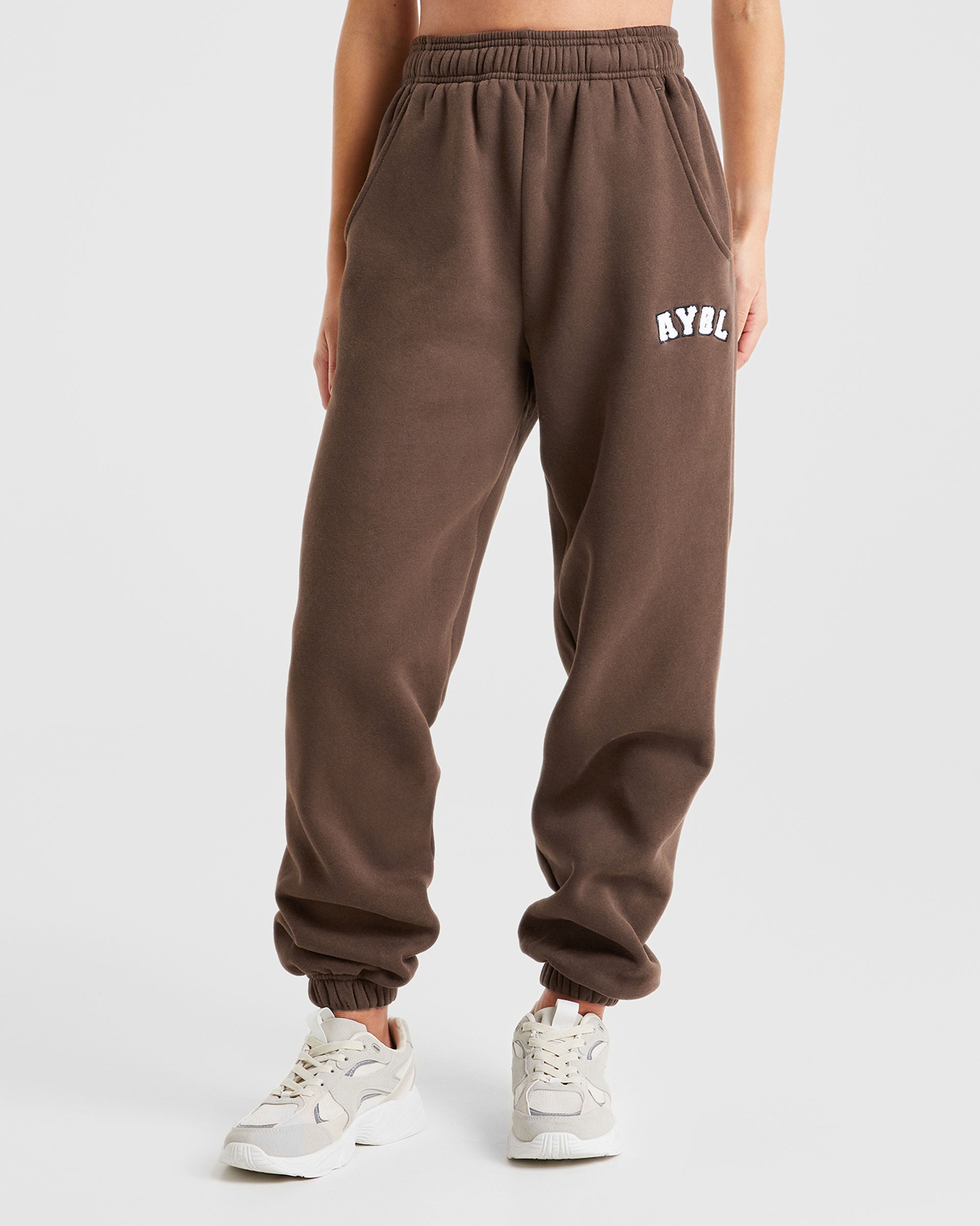 Varsity Oversized Joggers - Brown