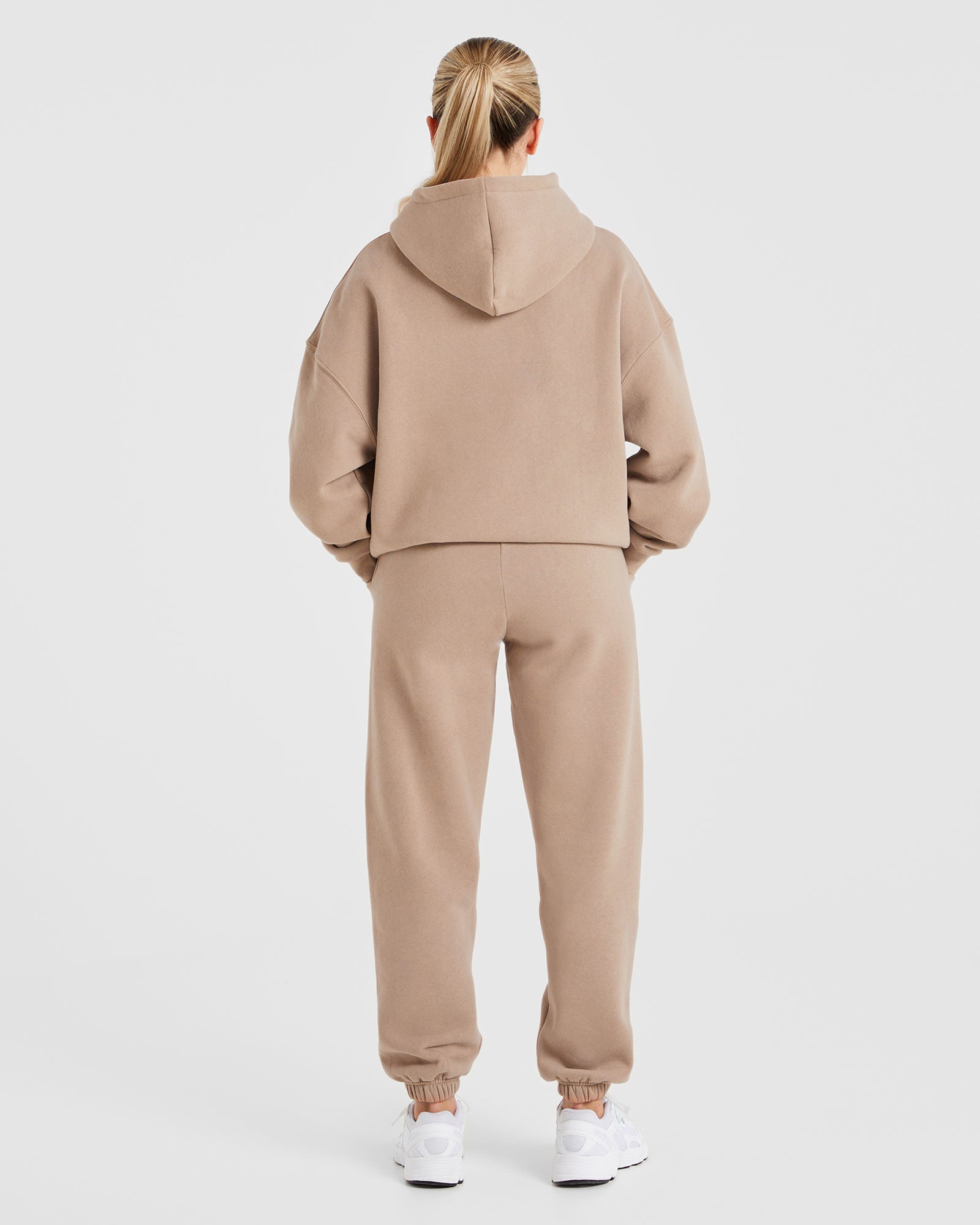 Varsity Oversized Hoodie - Latte Brown