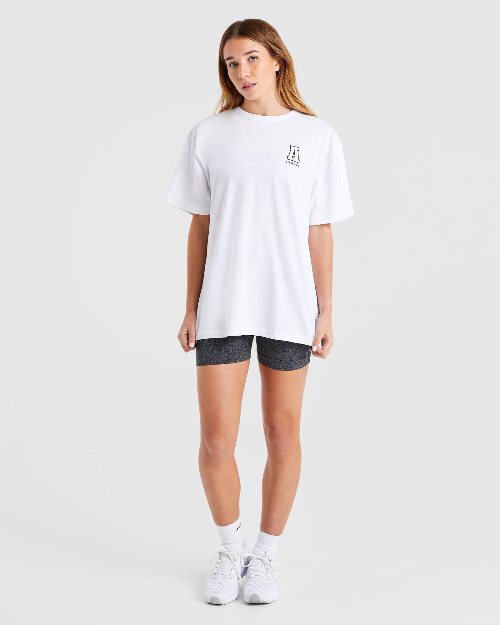 Varsity Statement Oversized T Shirt - White