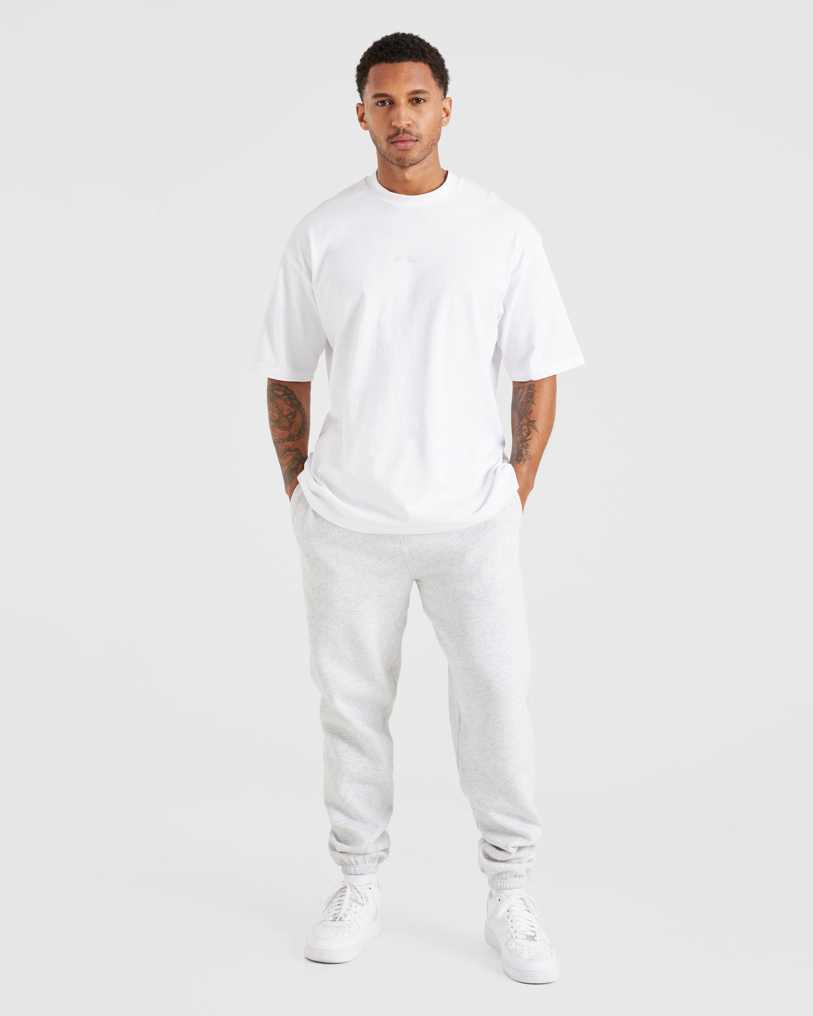 Essential Oversized Joggers - Grey Marl