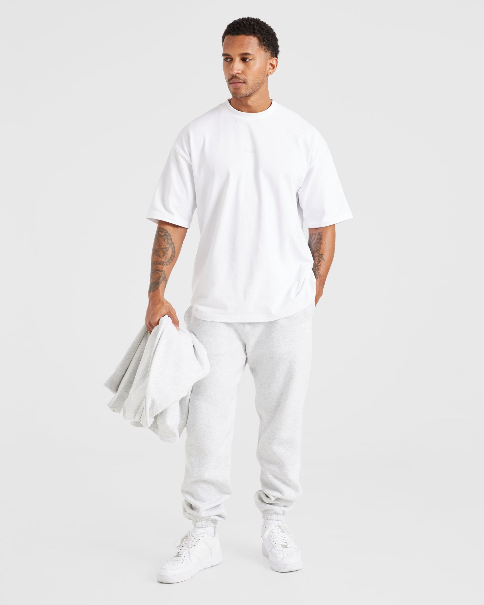 Essential Oversized Joggers - Grey Marl