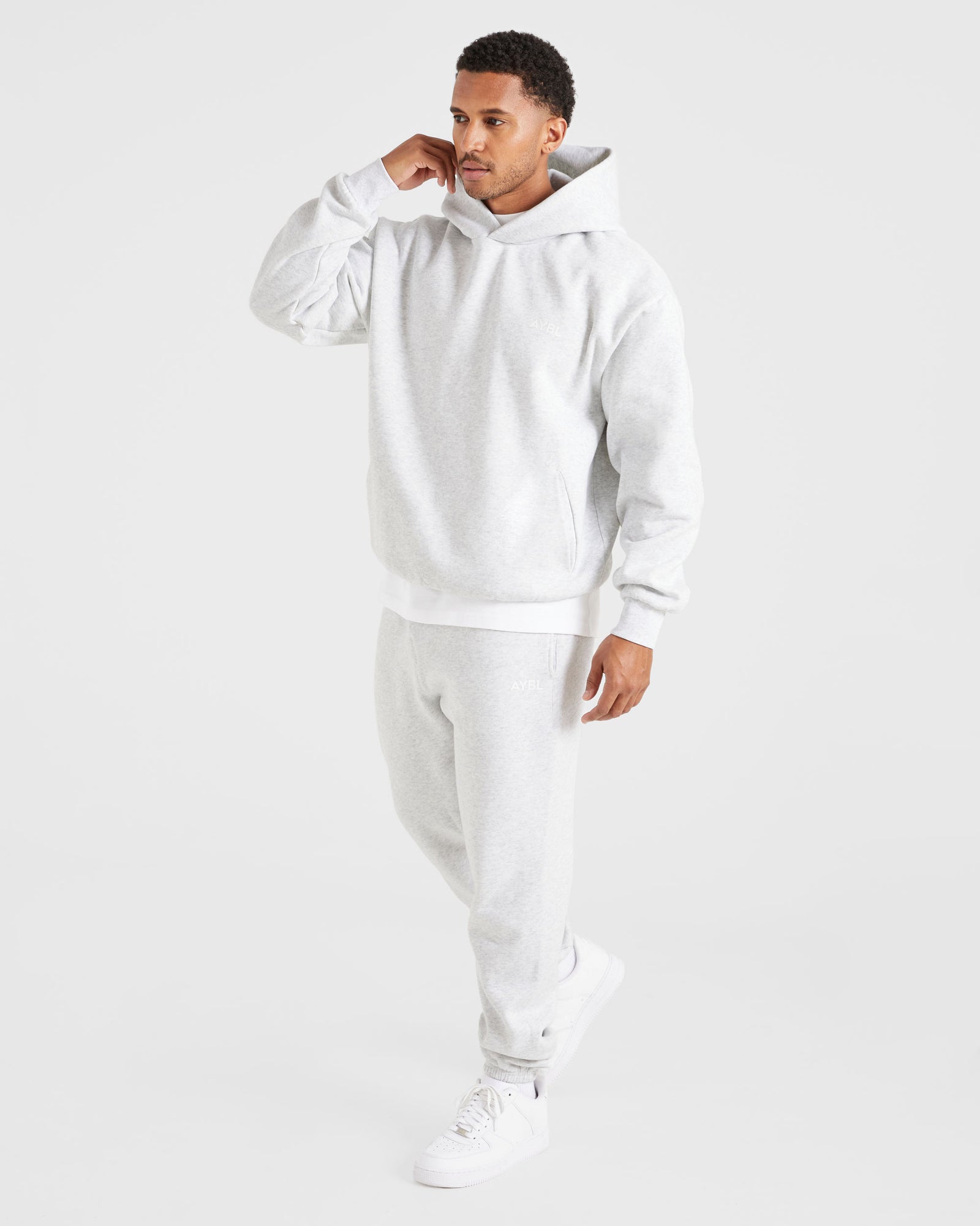Essential Oversized Hoodie - Grey Marl