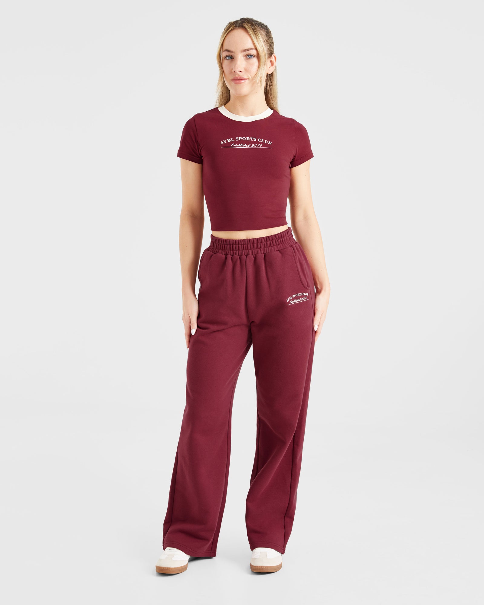 Courtside Straight Leg Joggers - Summer Cherry