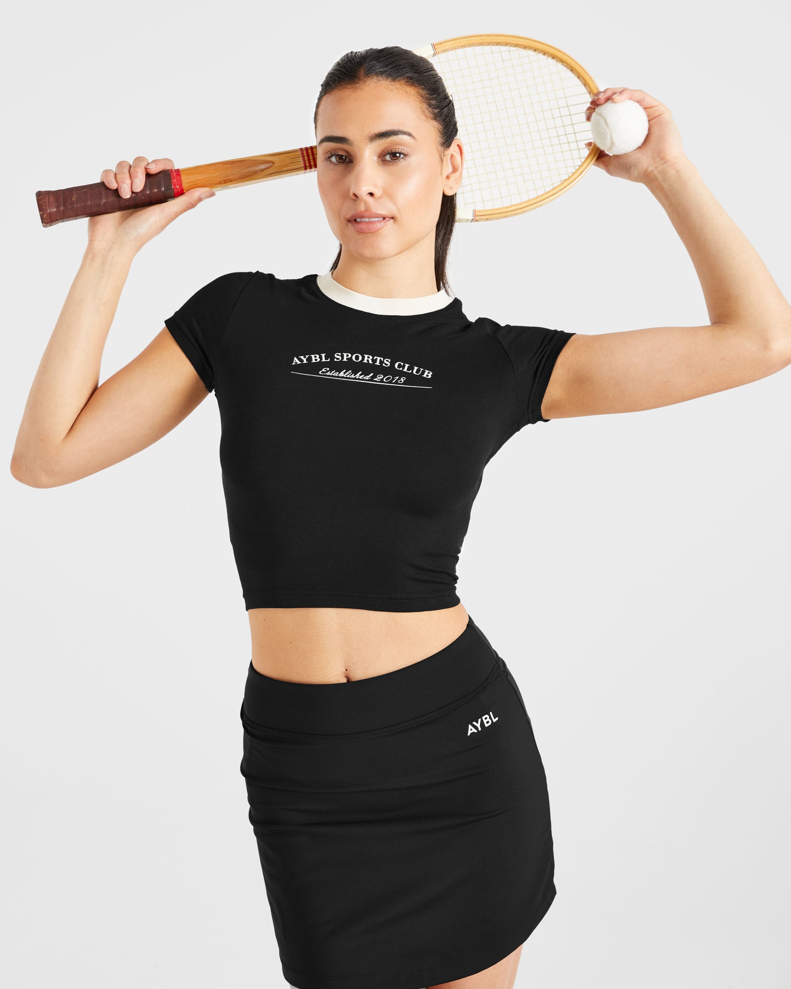 Courtside Baby Tee - Black