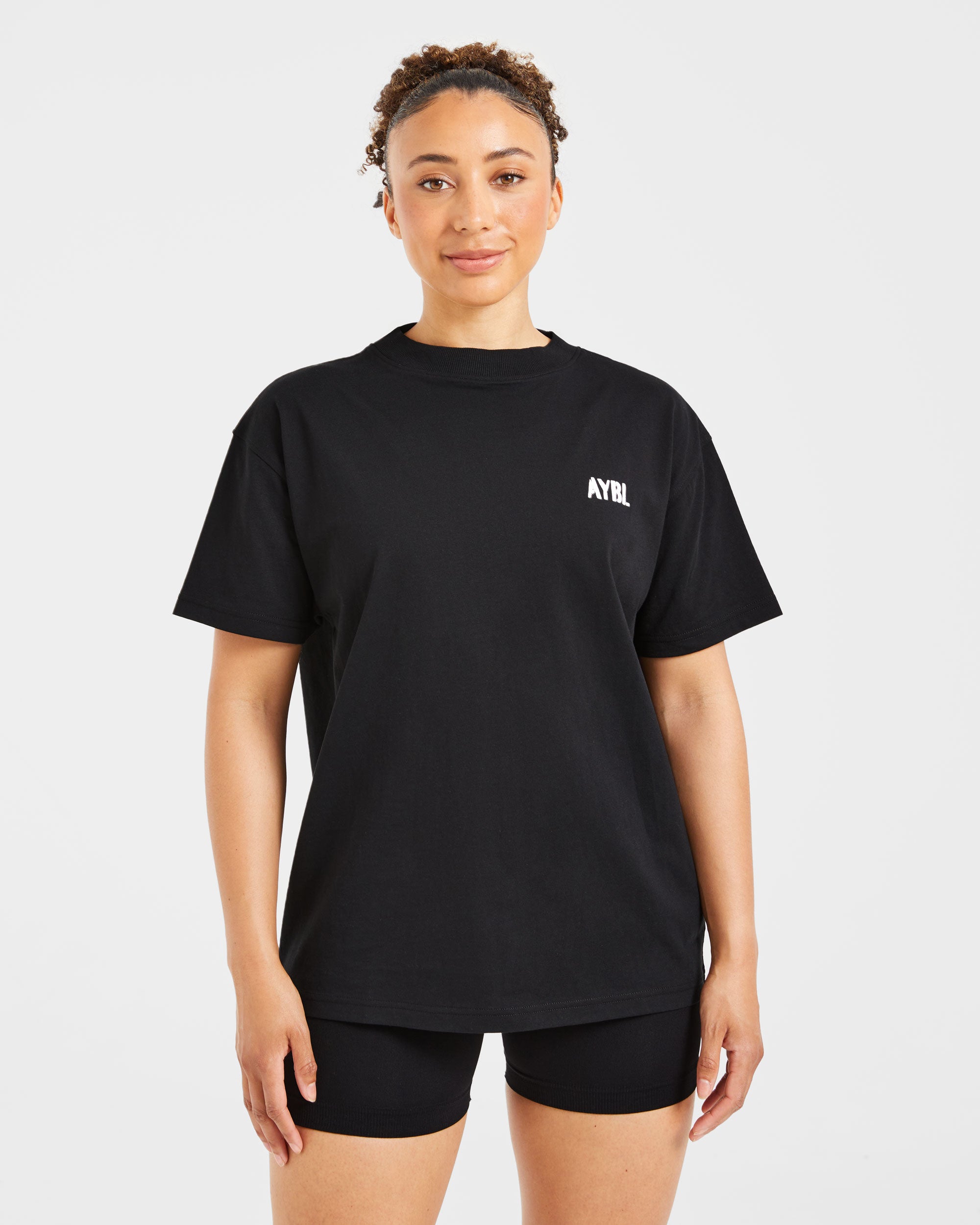Athletics Strength Club Oversized T Shirt - Black