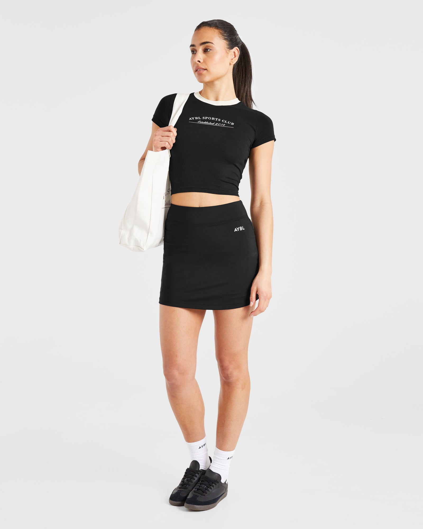 Courtside Baby Tee - Black