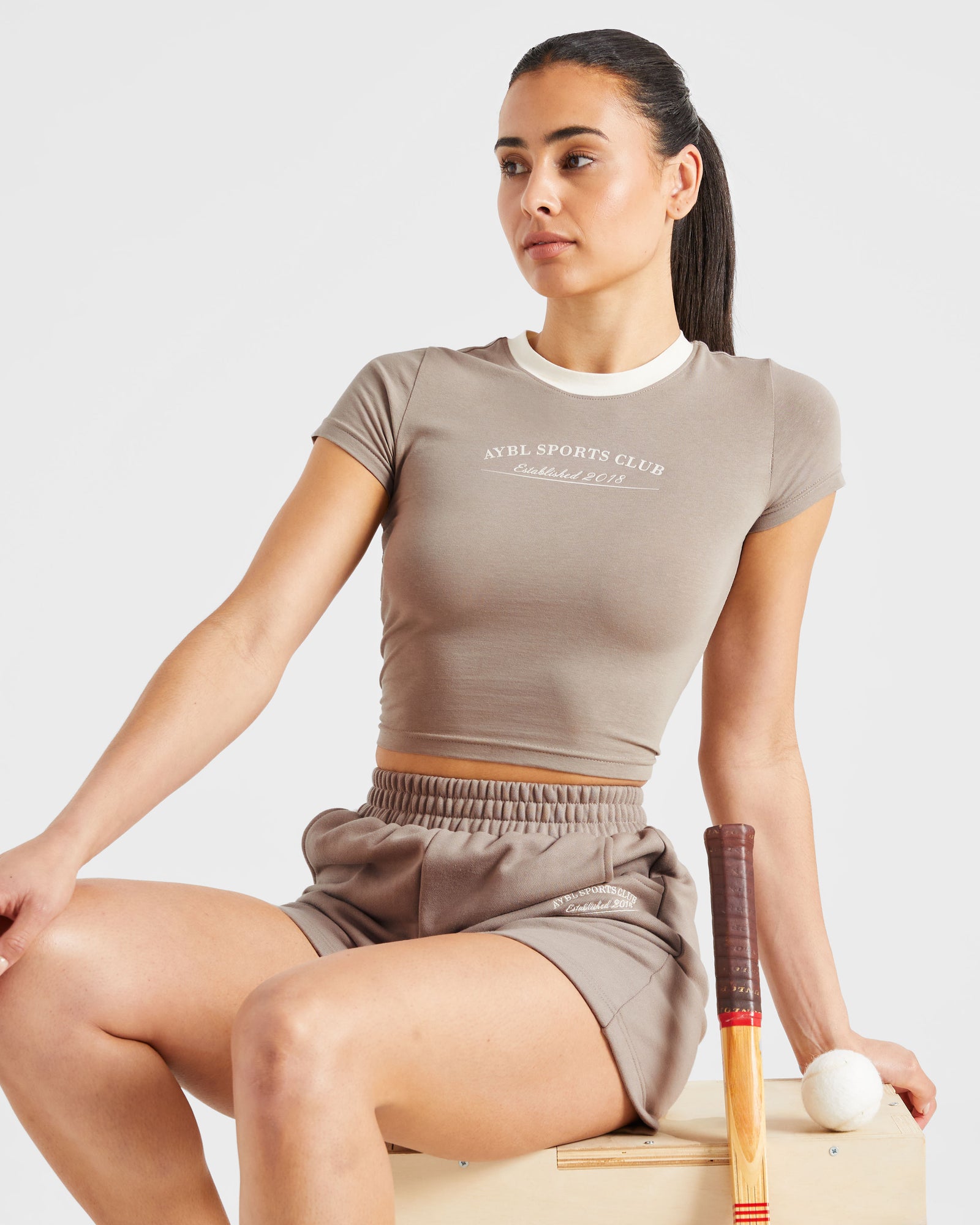 Courtside Baby Tee - Mocha