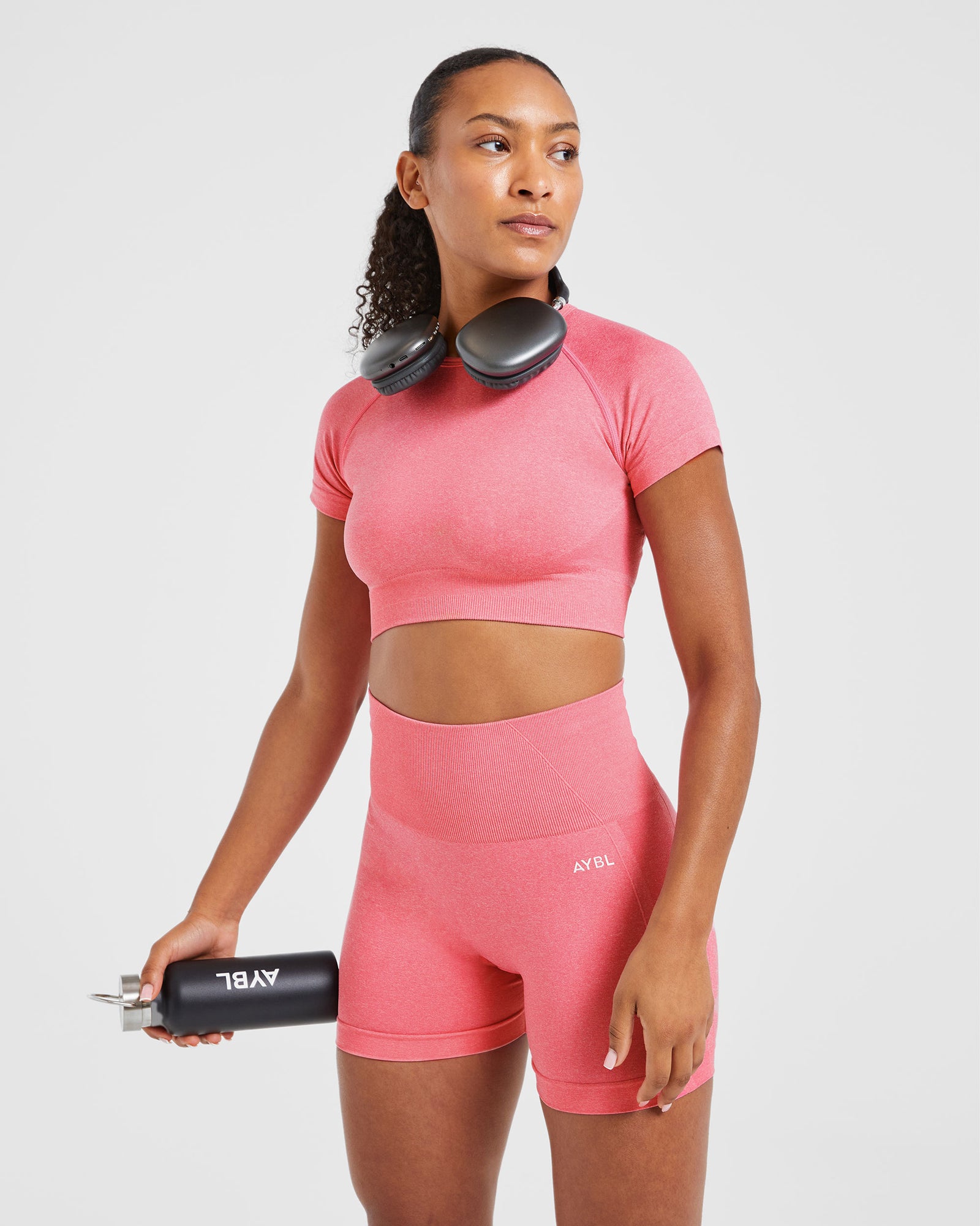 Empower Seamless Crop Top - Pink Marl - aybldev