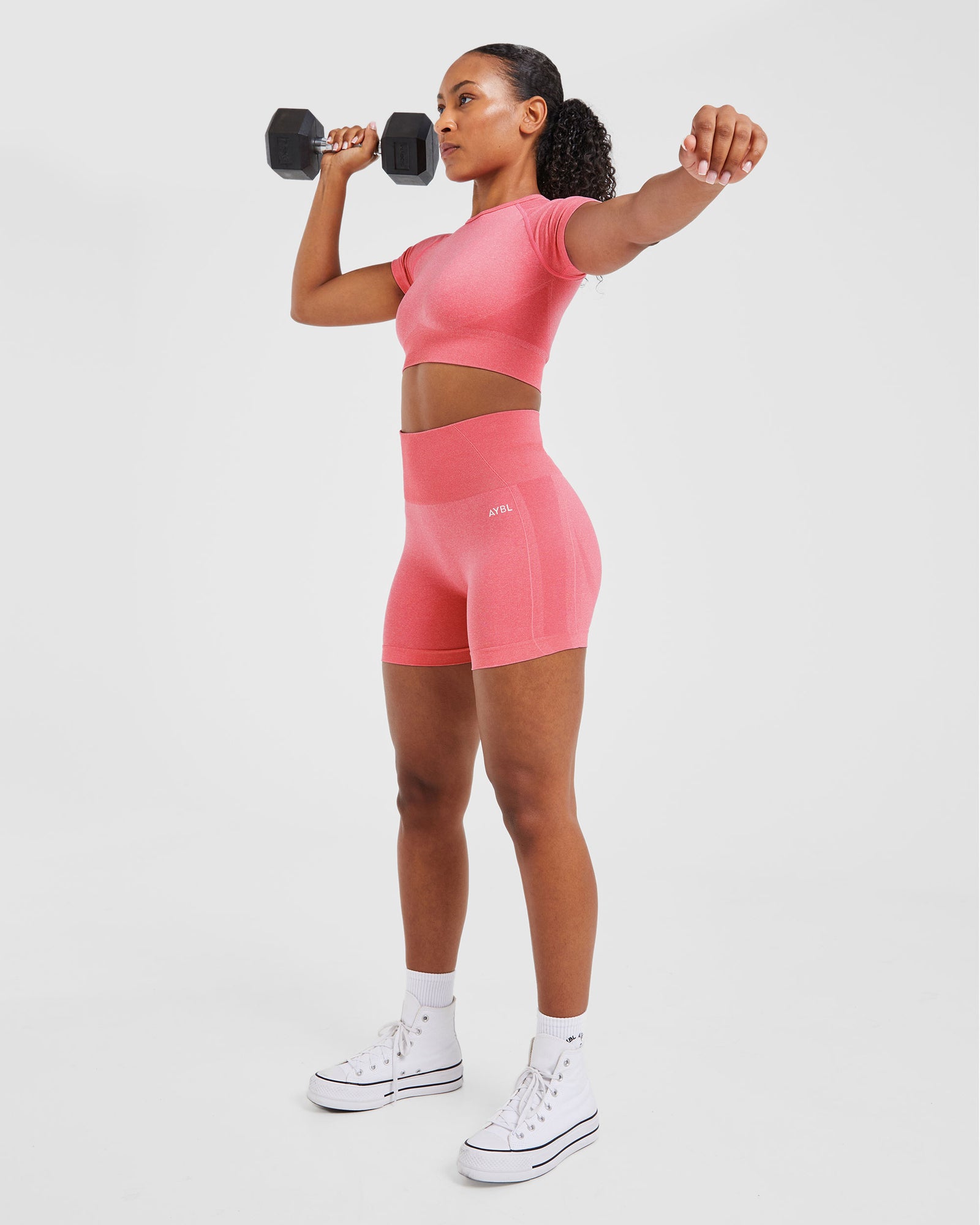 Empower Seamless Crop Top - Pink Marl - aybldev