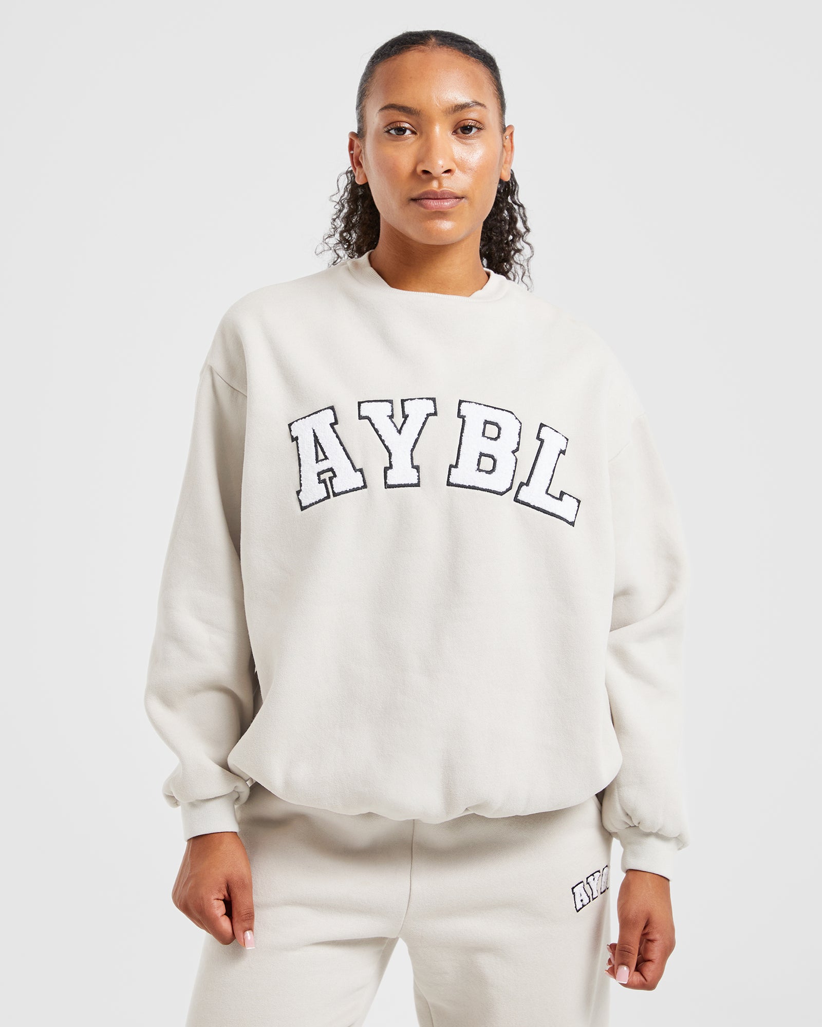 Varsity Oversized Sweatshirt - Sand