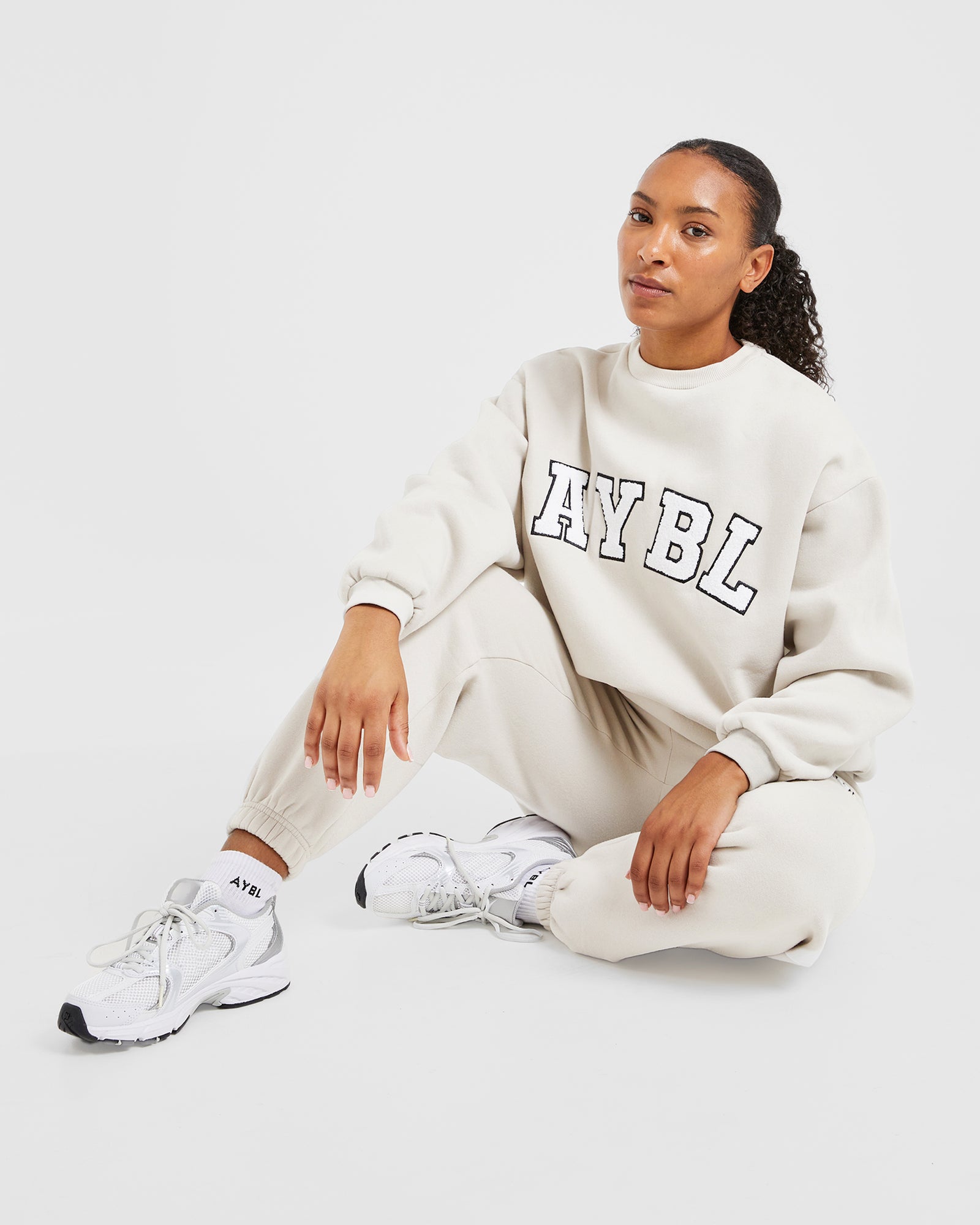 Varsity Oversized Sweatshirt - Sand - aybldev