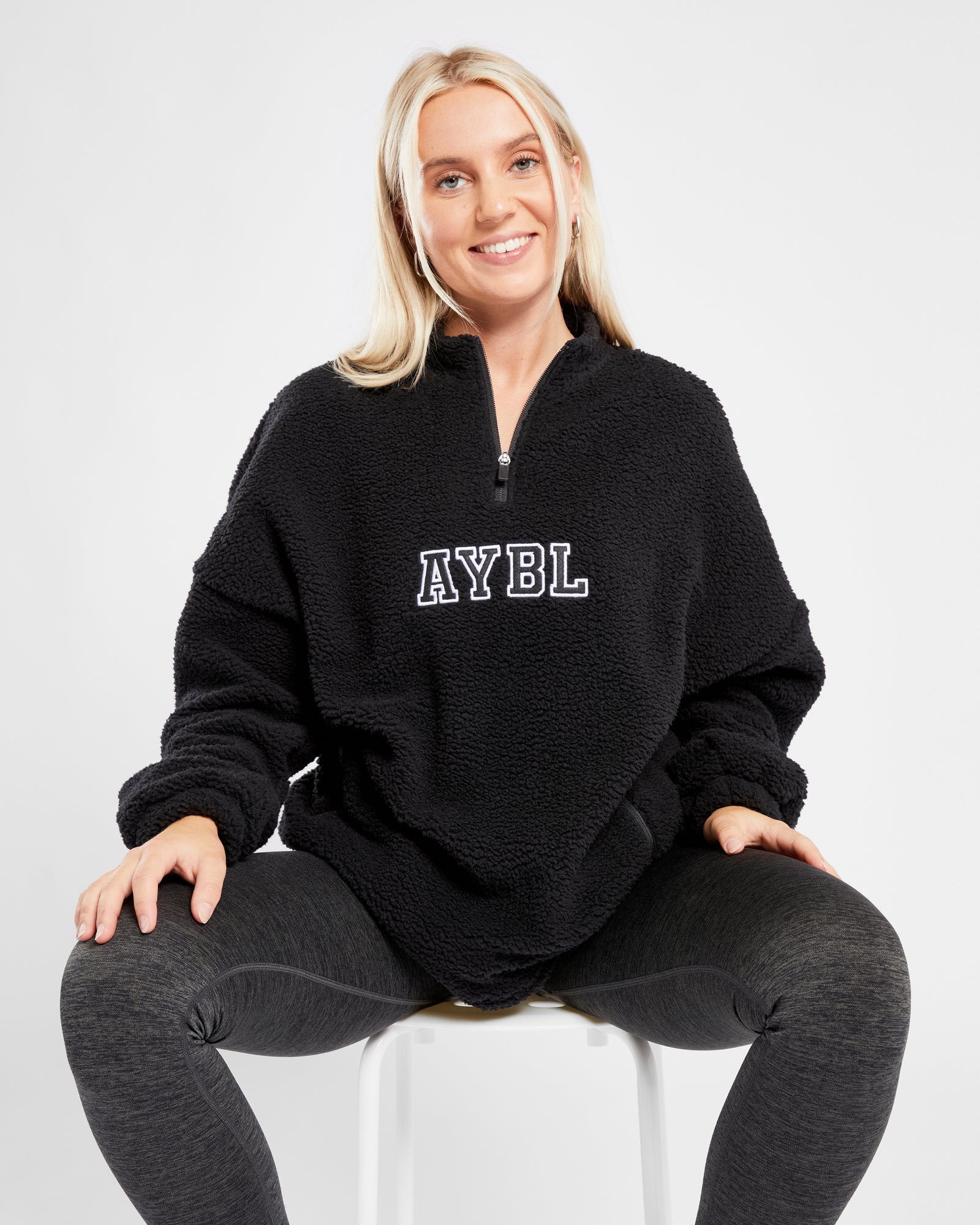 Varsity Oversized Fleece - Black - aybldev