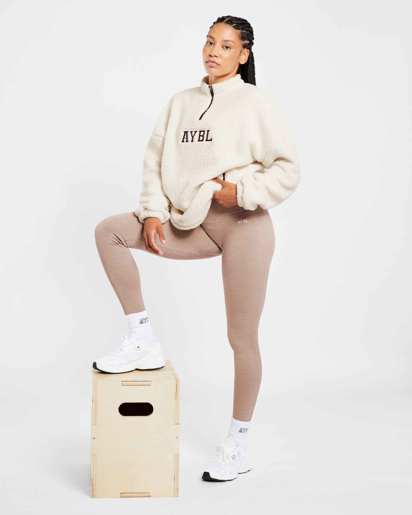 Varsity Oversized Fleece - Cream - aybldev