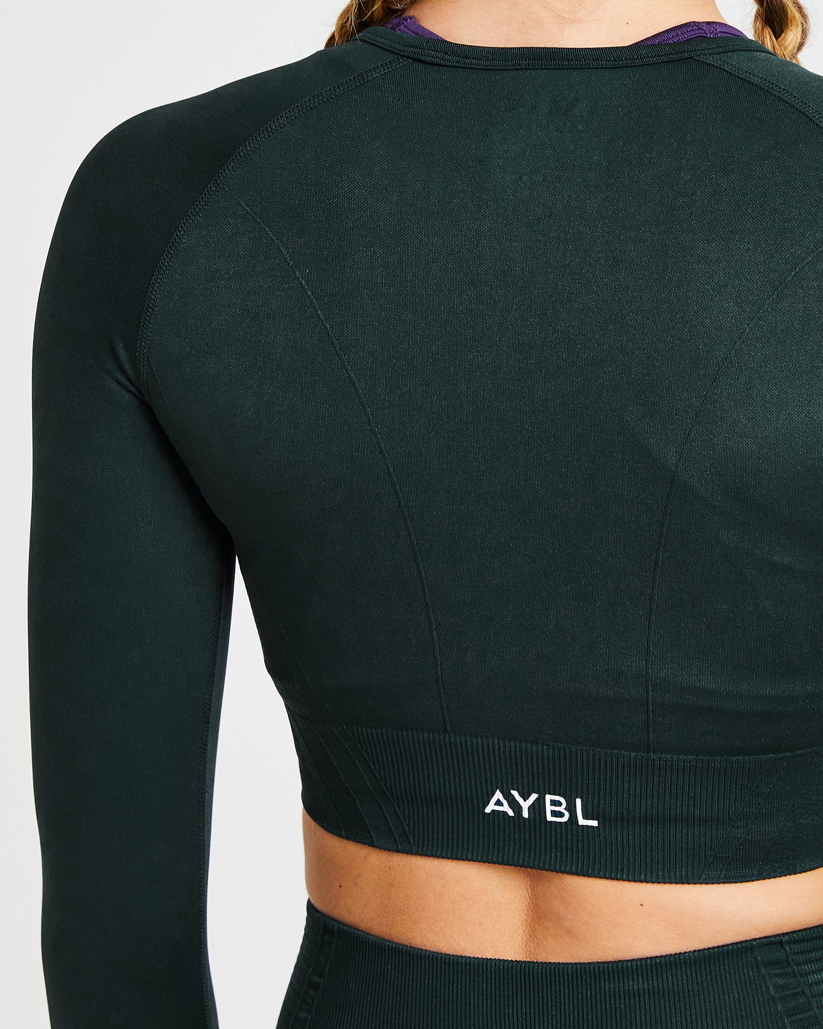 Balance V2 Seamless Long Sleeve Crop Top - Forest Green